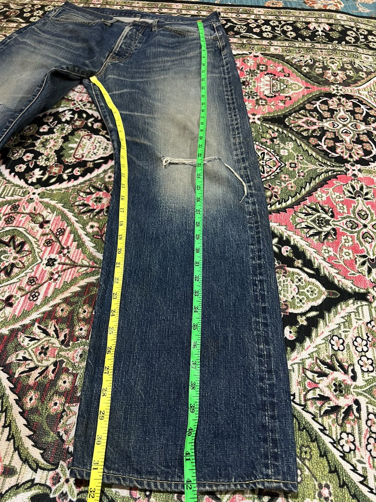 If Six Was Nine × Seditionaries 💥BAGGY💥VINTAGE 90’s ACOUSTIC DISTRESSED SELVEDGE JEANS Size US 34 / EU 50 - 16 Thumbnail