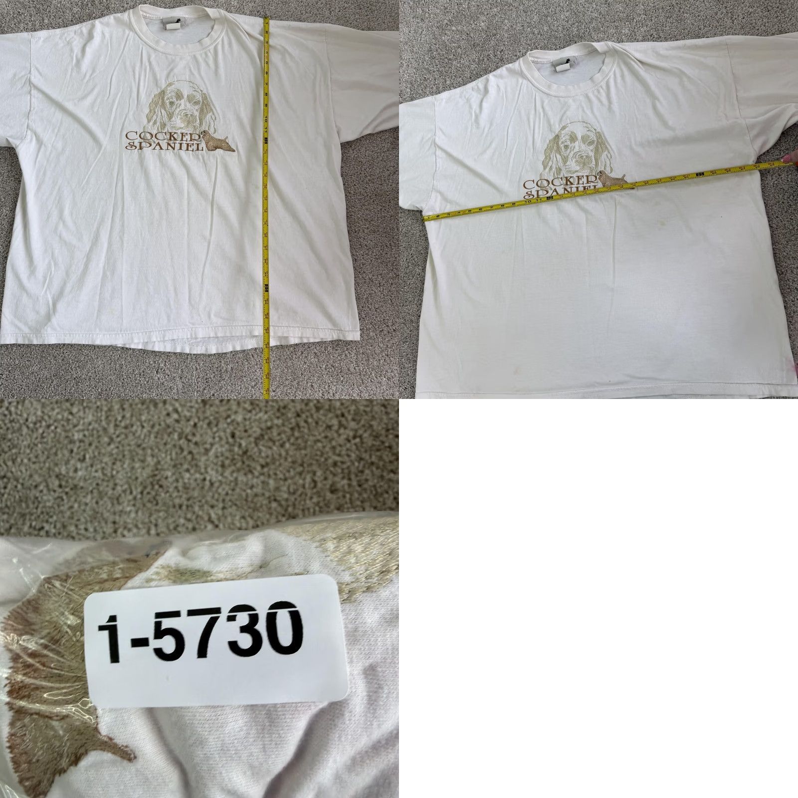 Vintage GR8 DOGS Shirt Mens 2XL White Cocker Spaniel Embroidered Tee Size US XXL / EU 58 / 5 - 8 Thumbnail