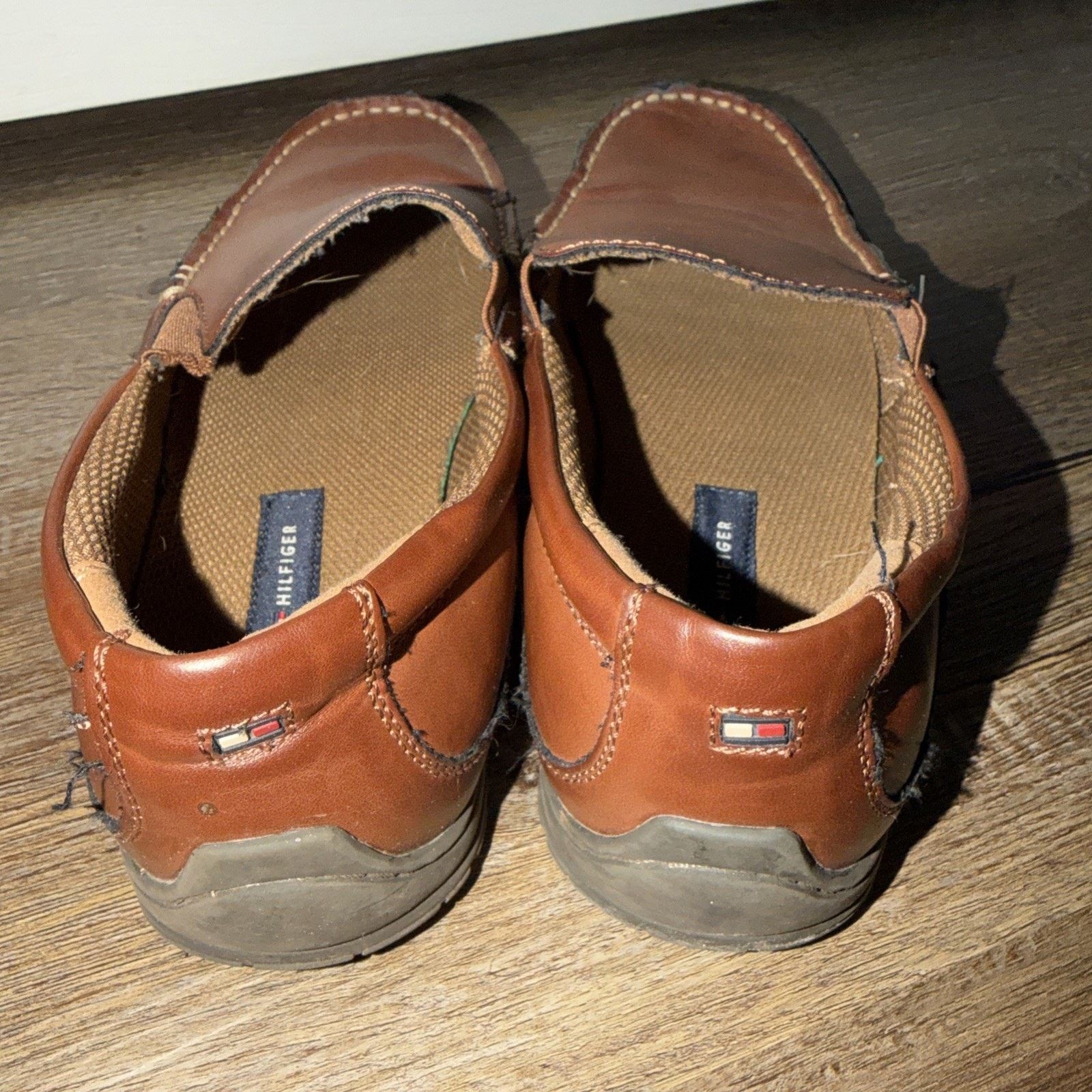 Tommy Hilfiger Tommy Hilfiger Men's Slip-On Shoes 8.5M Brown Leather Size US 8 / EU 41 - 7 Thumbnail