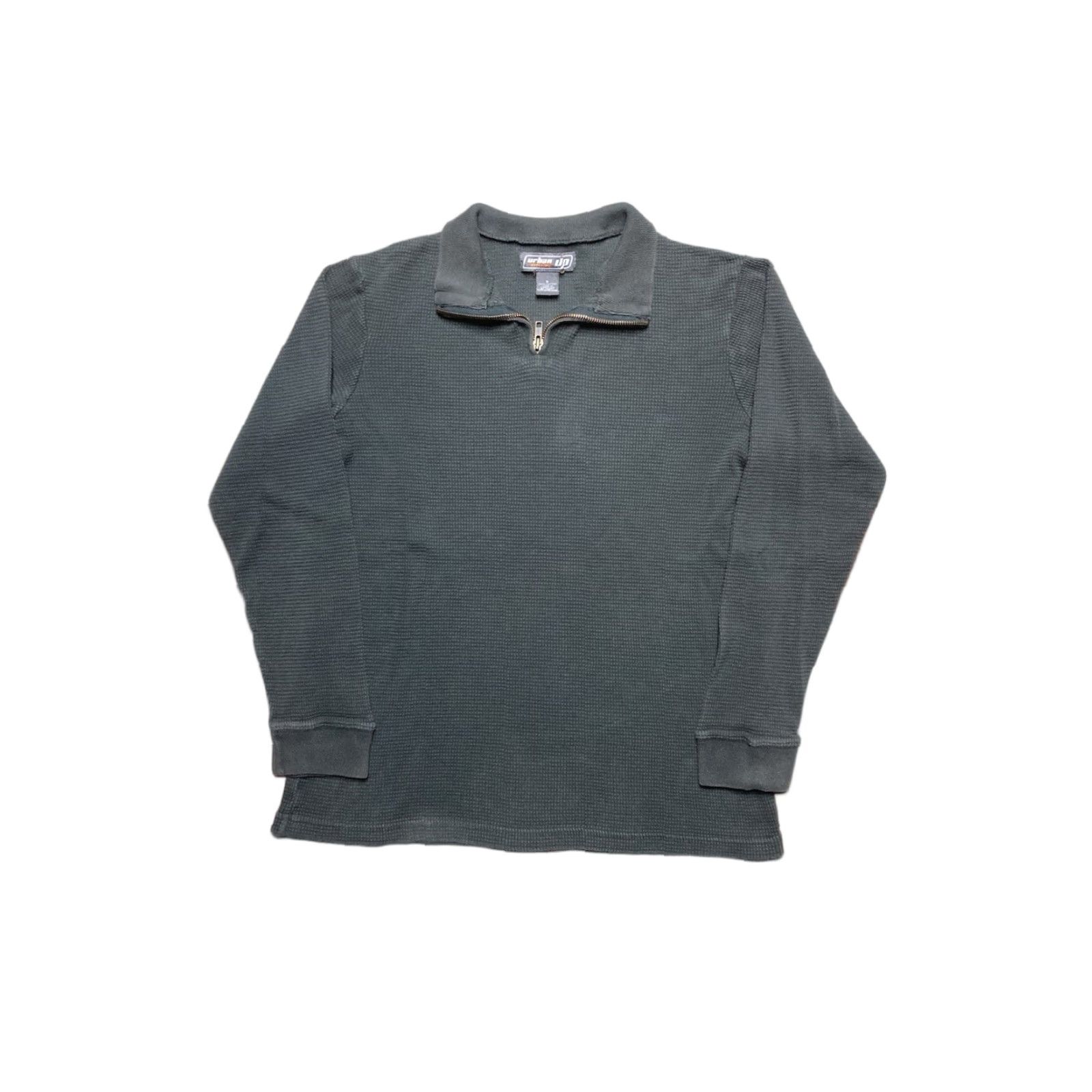Vintage VINTAGE Urban Pipeline ThermAL Knit 1/4 Zip Polo Shirt Black Grunge Grunge Cotton Small Men T-Shirt Size US S / EU 44-46 / 1 - 1 Thumbnail
