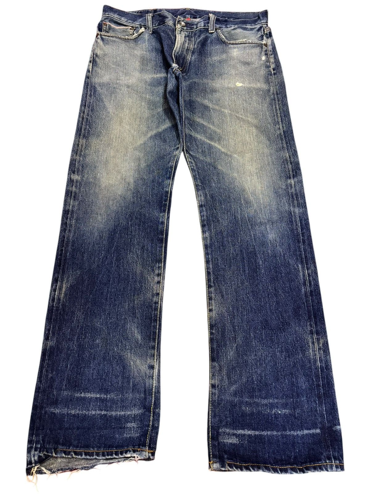 Japanese Brand × Jun Takahashi 90s Vintage Kaihara Uniqlo S-002 Selvedge Faded Washed Jeans Size US 35 - 2 Thumbnail
