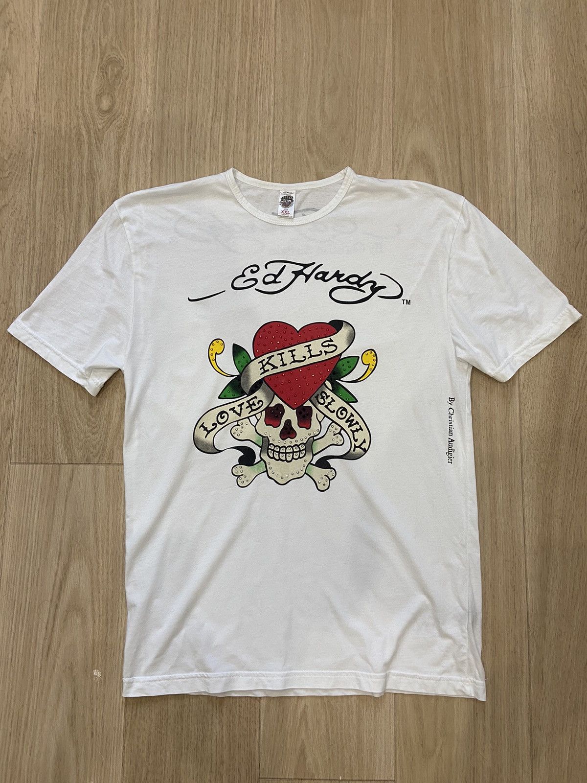 Ed Hardy Christian Audigier DON ED HARDY White T Shirt Size XXL USA Size US XXL / EU 58 / 5 - 1 Thumbnail