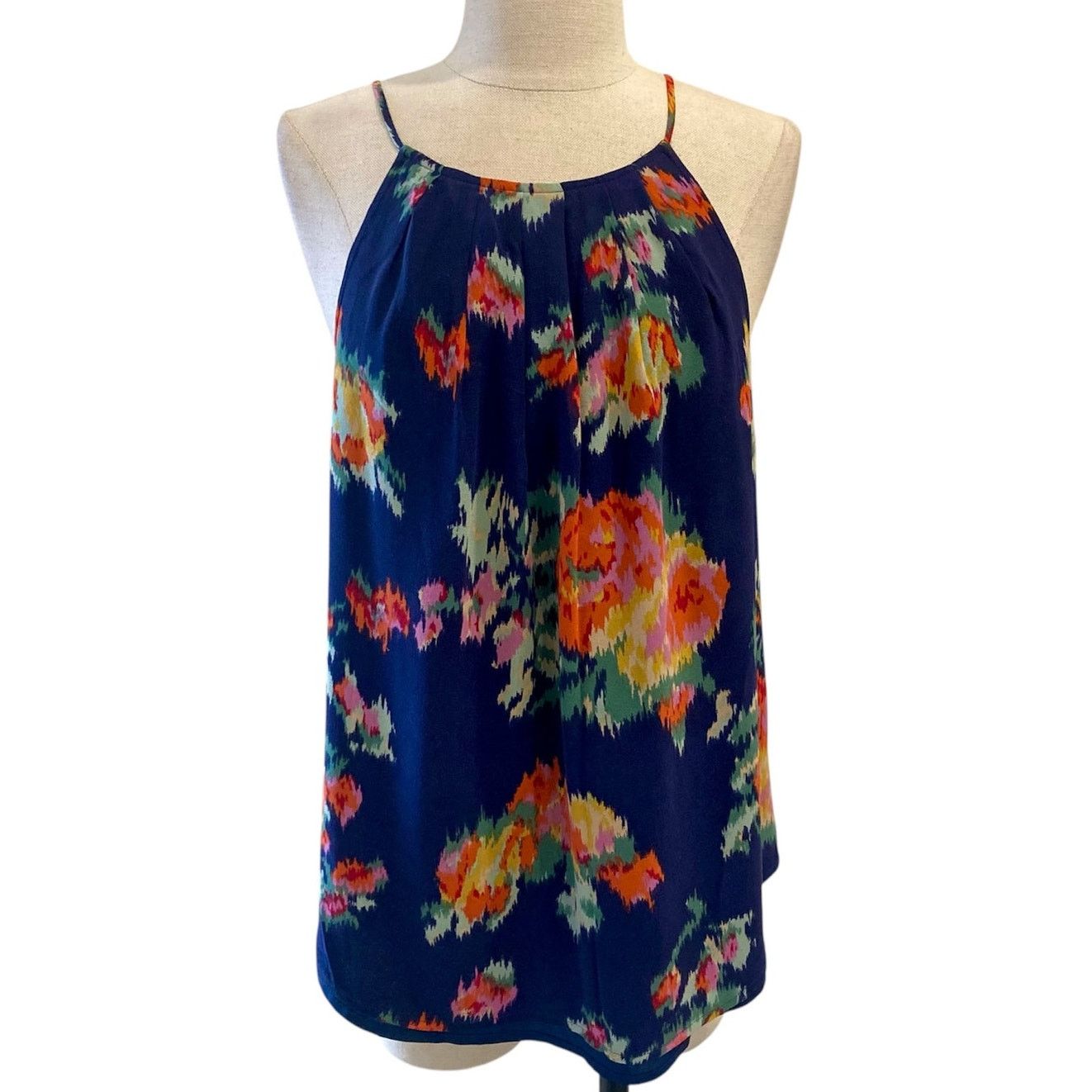 Joie Joie floral silk halter top, ladies small multicolor flowers Size S / US 4 / IT 40 - 2 Thumbnail