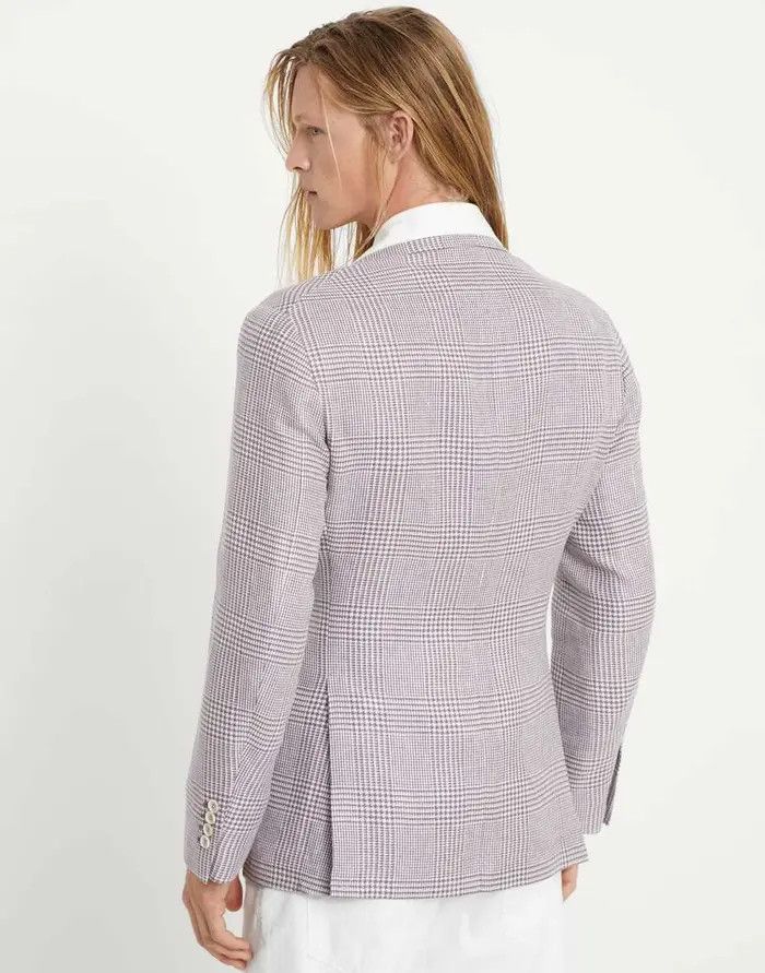 Brunello Cucinelli o1w1db10725 Jacket Linen in Purple Size US S / EU 44-46 / 1 - 3 Thumbnail