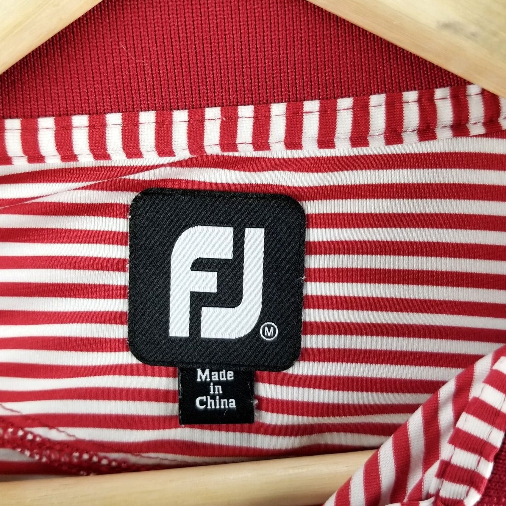 Footjoy FootJoy Golf Polo Shirt M Red White Striped ProDry Performance Firerock CC Shirt Mens Polo Size US M / EU 48-50 / 2 - 3 Thumbnail