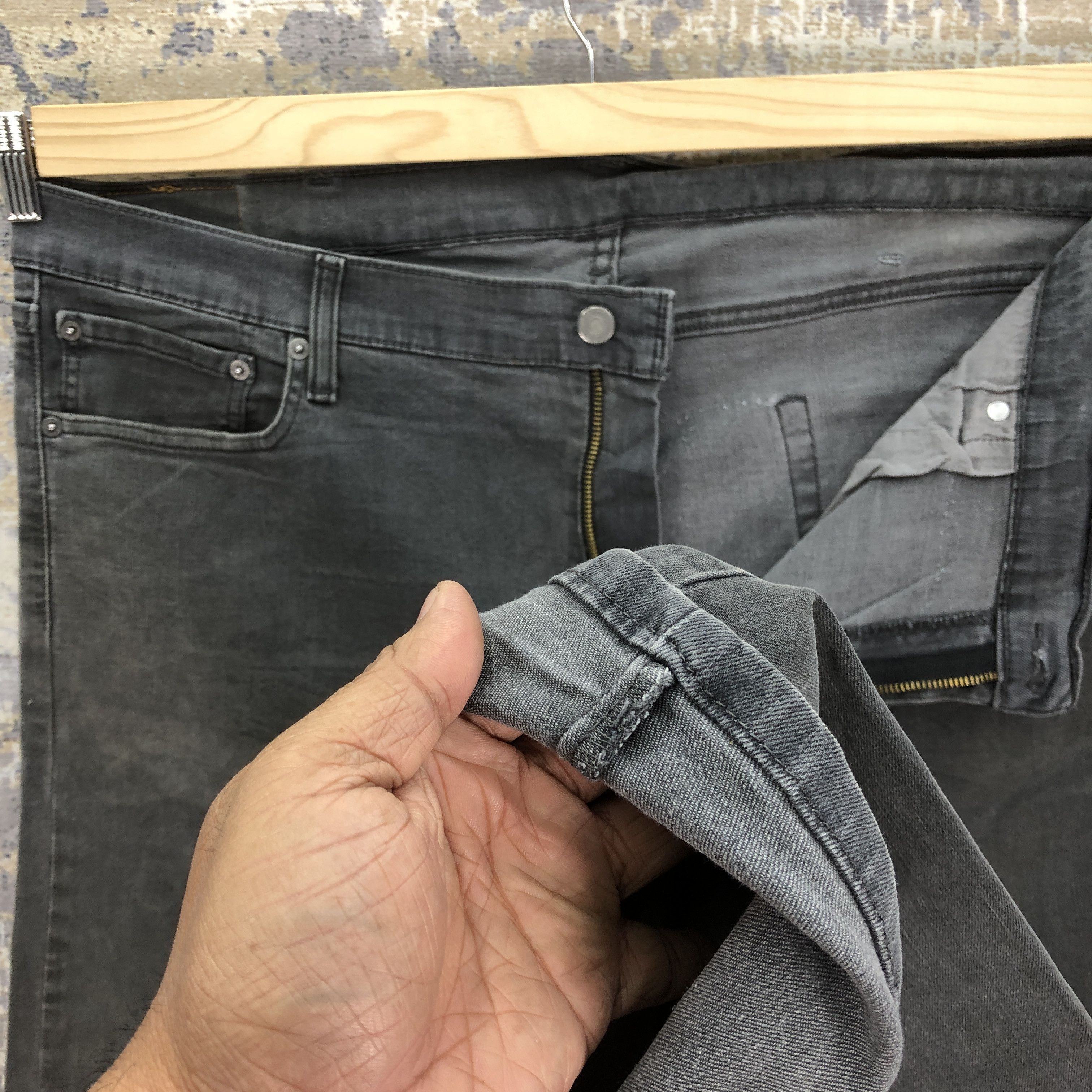 Levi's Vintage Levis 513 Faded Black Jeans Levi's Light Wash Denim Size US 42 / EU 58 - 8 Thumbnail
