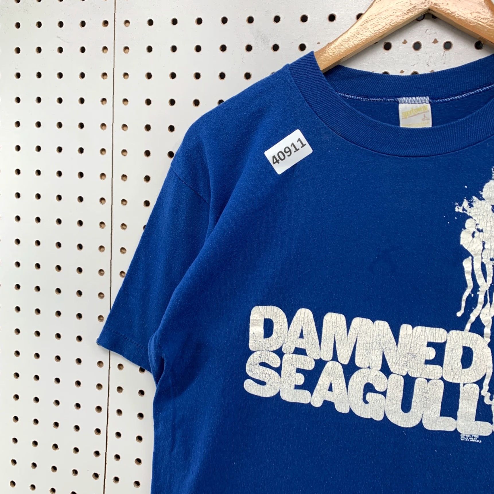 Vintage VINTAGE 80s Sportswear Seagulls Funny Shirt L Blue Graphic Print Music Mens Size US L / EU 52-54 / 3 - 7 Thumbnail