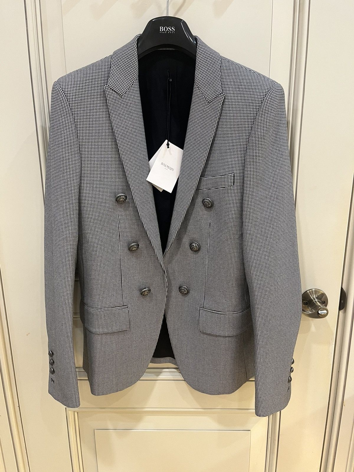 Balmain houndstooth double breast blazer size 48 Size 48R - 2 Thumbnail