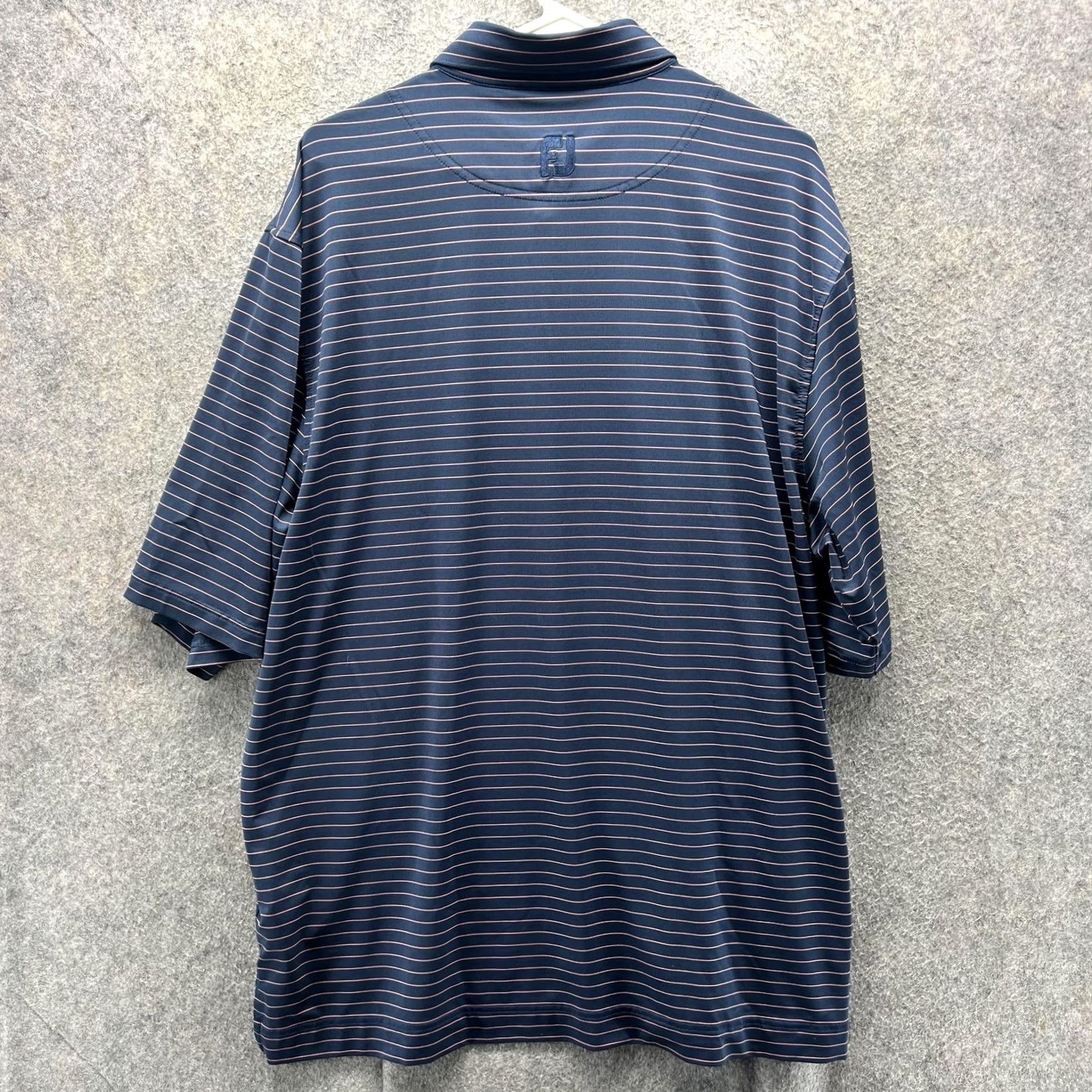 Footjoy FootJoy Polo Shirt Mens XL Navy Pink Stripe Short Sleeve Golf Performance Shirt Size US XL / EU 56 / 4 - 2 Thumbnail