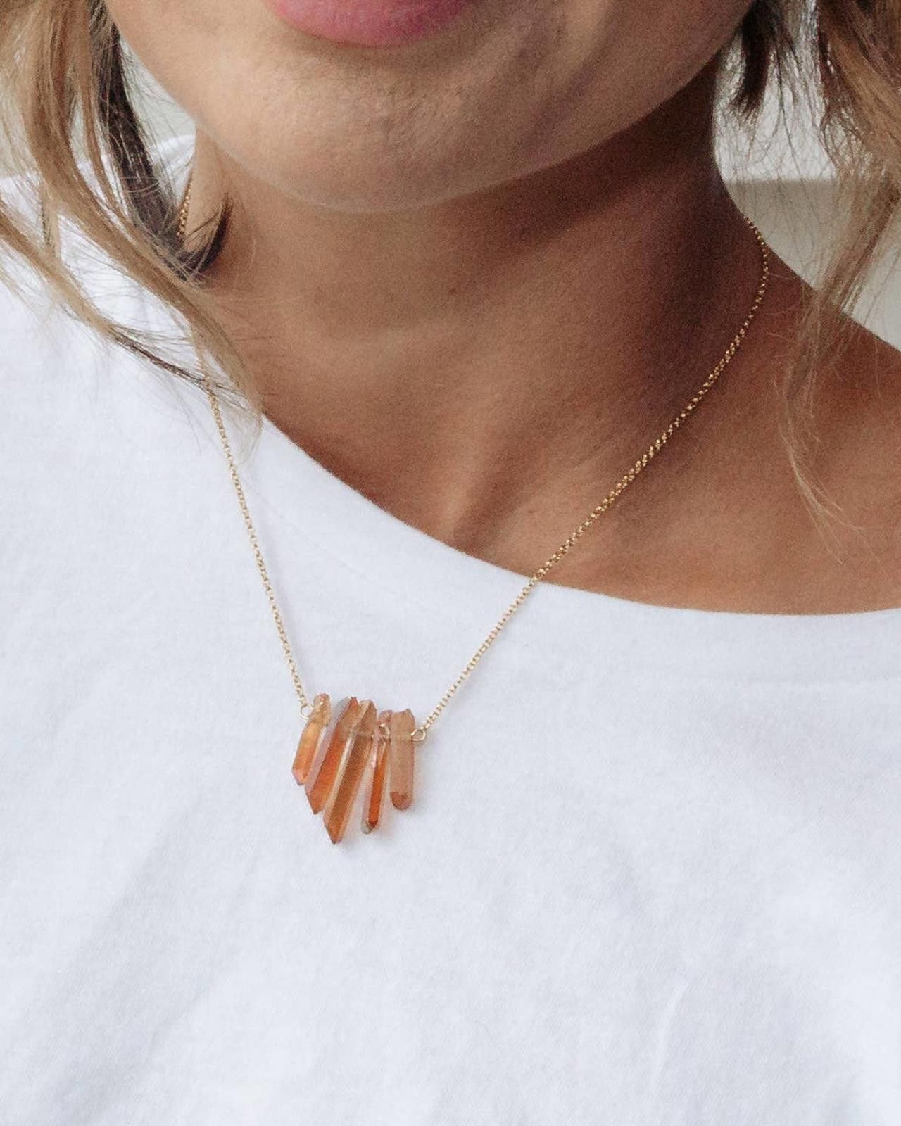 Other Luna Norte Rainy Day Necklace Peach Quartz Size ONE SIZE - 3 Thumbnail