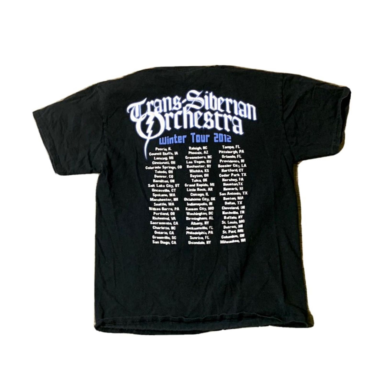 Hanes Trans Siberian Orchestra Winter Tour 2012 Black Graphic Tee Mens Medium Size US M / EU 48-50 / 2 - 3 Thumbnail