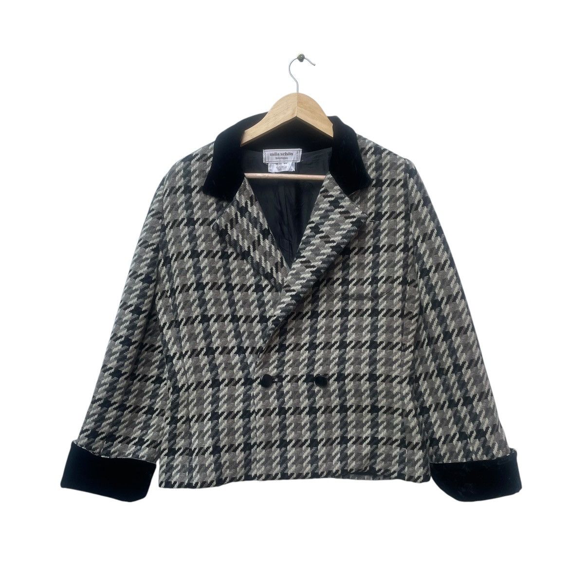 Mila Schon 💥Vintage Mila schon boutique Herringbone Jacket Size M / US 6-8 / IT 42-44 - 1 Thumbnail