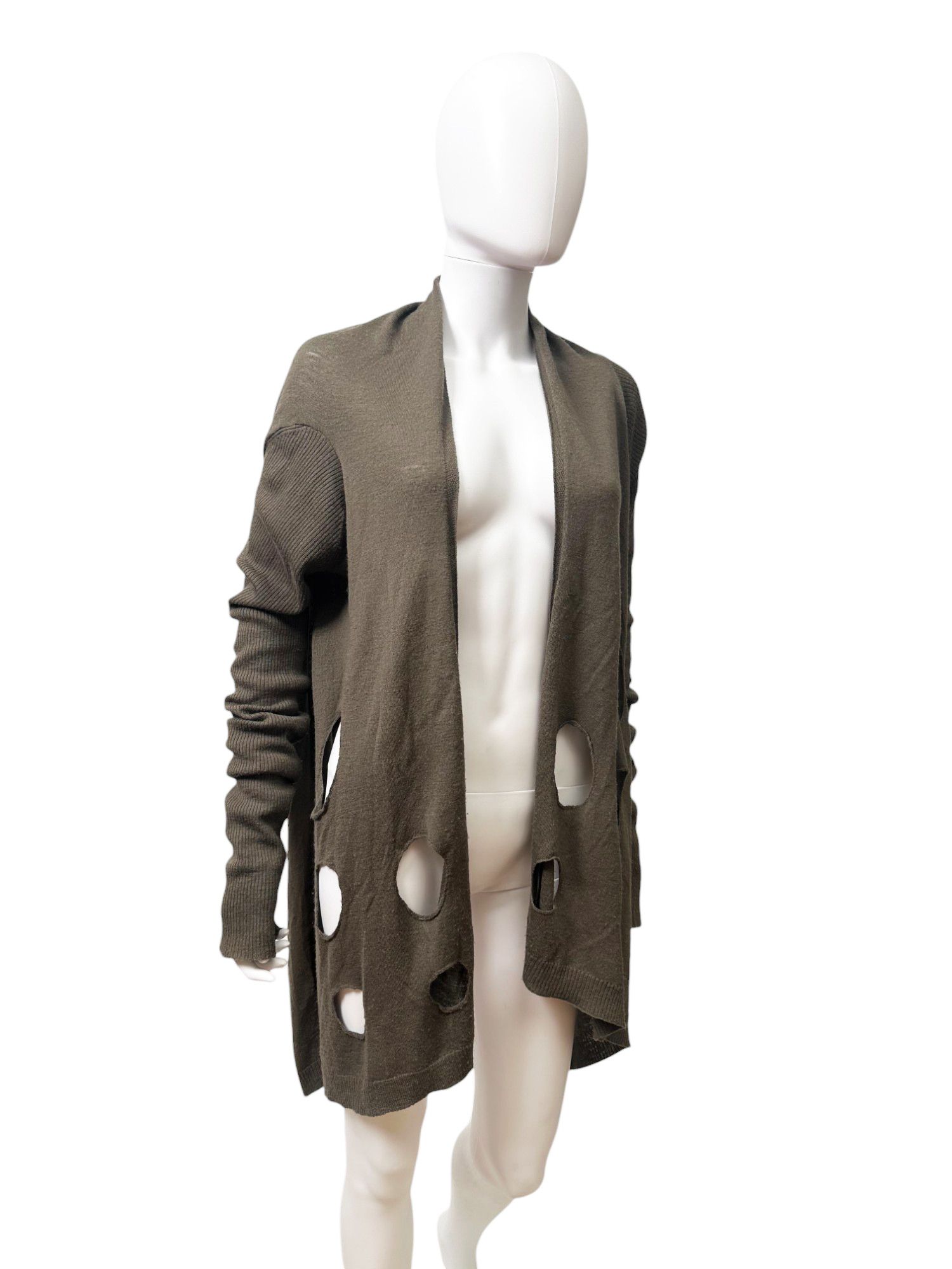 Rick Owens S/S 2006 Brown Holed Cardigan Size M / US 6-8 / IT 42-44 - 4 Thumbnail