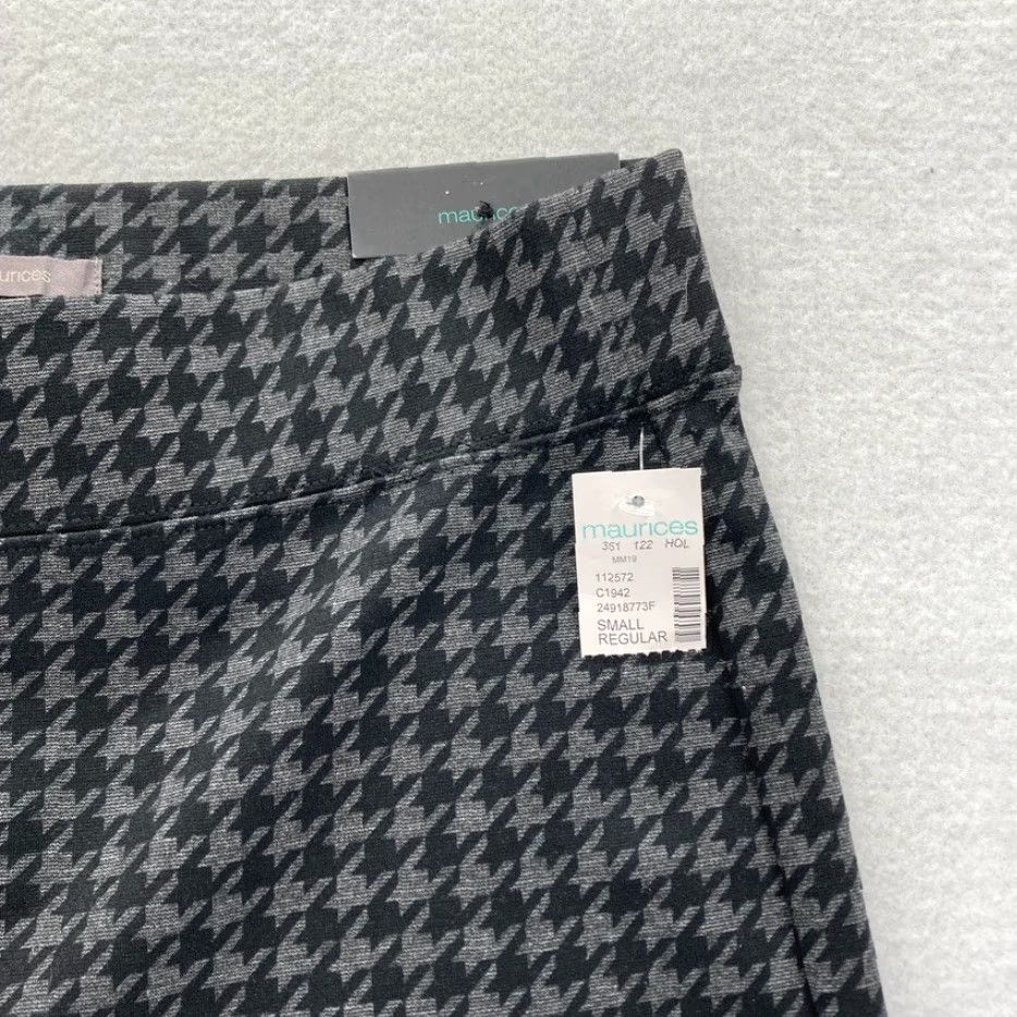 Vintage Maurices Pull Skinny Ankle Pants Women's Small Black Houndstooth Mid Rise Pants Slim Womens Small Black Houndstooth Mid Rise Size 26" / US 2 / IT 38 - 3 Thumbnail