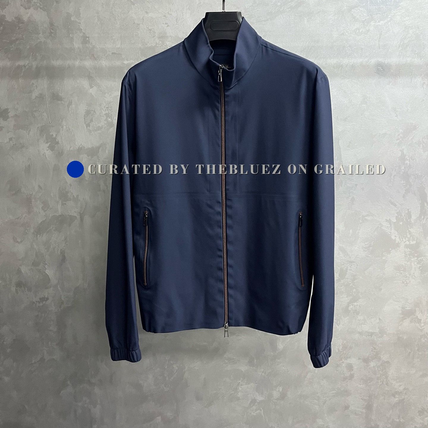 Loro Piana Loro Piana Dark Blue Stand-Collar Jacket Size US M / EU 48-50 / 2 - 1 Thumbnail