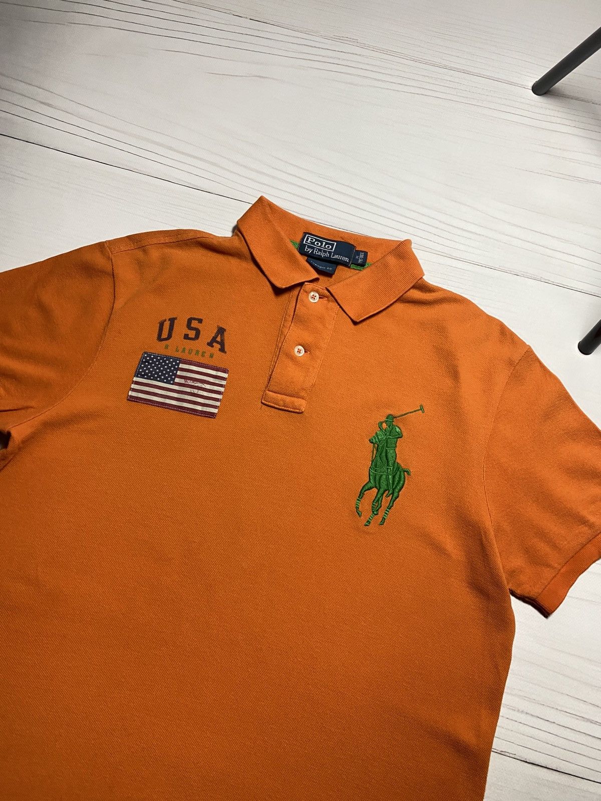 Polo Ralph Lauren Vintage Polo Ralph Lauren USA flag big pony polo t shirt Size US M / EU 48-50 / 2 - 6 Thumbnail