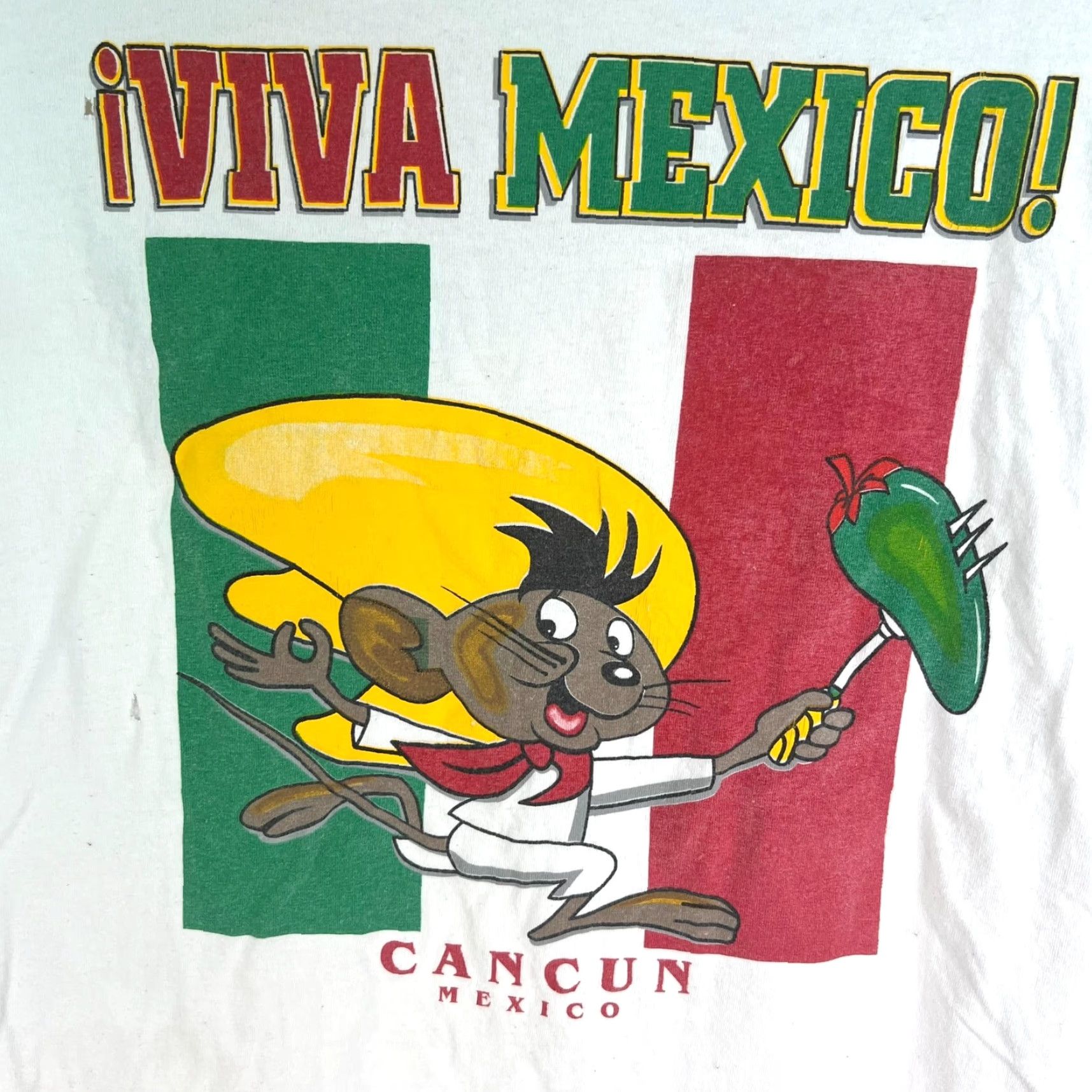 Vintage VINTAGE VIVA Cancun Mexico Speedy T Shirt Mens L White 90s Cartoon Beach Graphic Print Distressed Yaz Tag Size L Mens R y2020s? Size US L / EU 52-54 / 3 - 2 Thumbnail