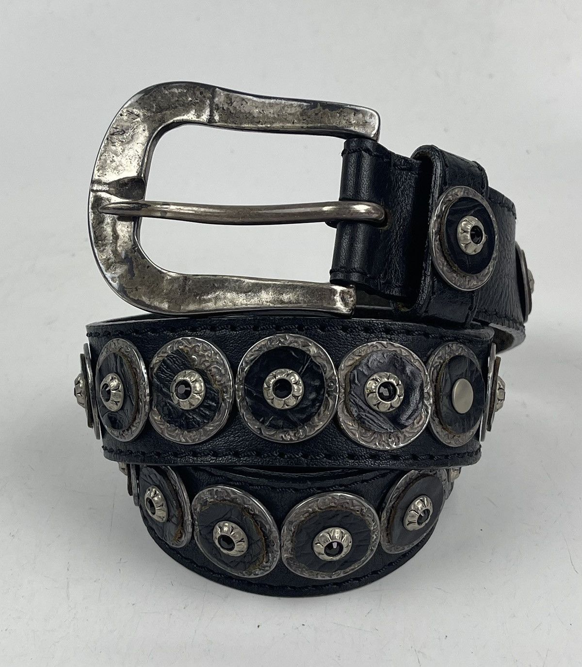 Japanese Brand rare design made in italy studded leather belt tc36 Size 36 - 1 Thumbnail