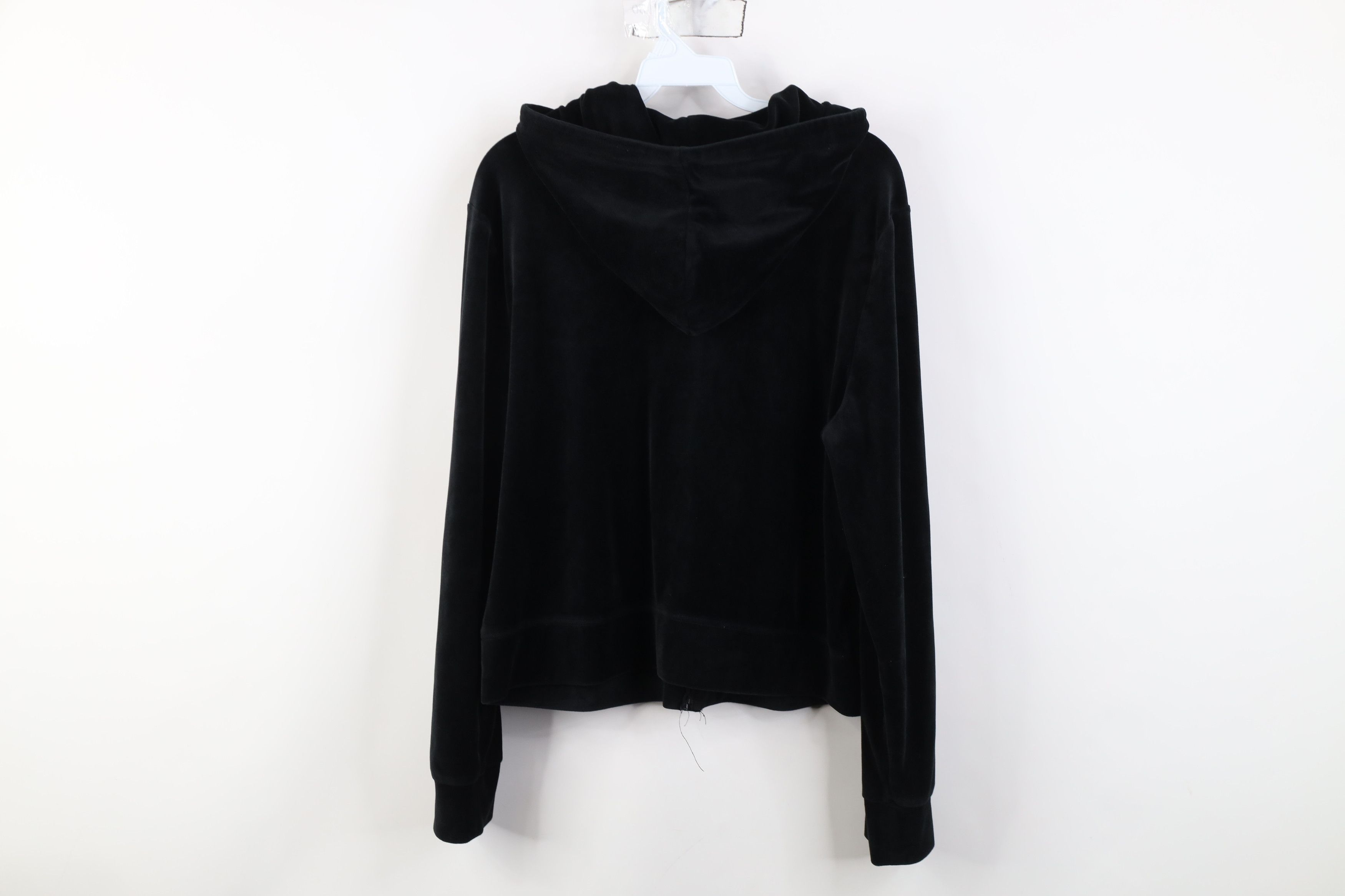 Juicy Couture Vintage 90s Y2K Juicy Couture Babydoll Velour Hoodie Black Size XXL / US 16-18 / IT 52-54 - 13 Thumbnail