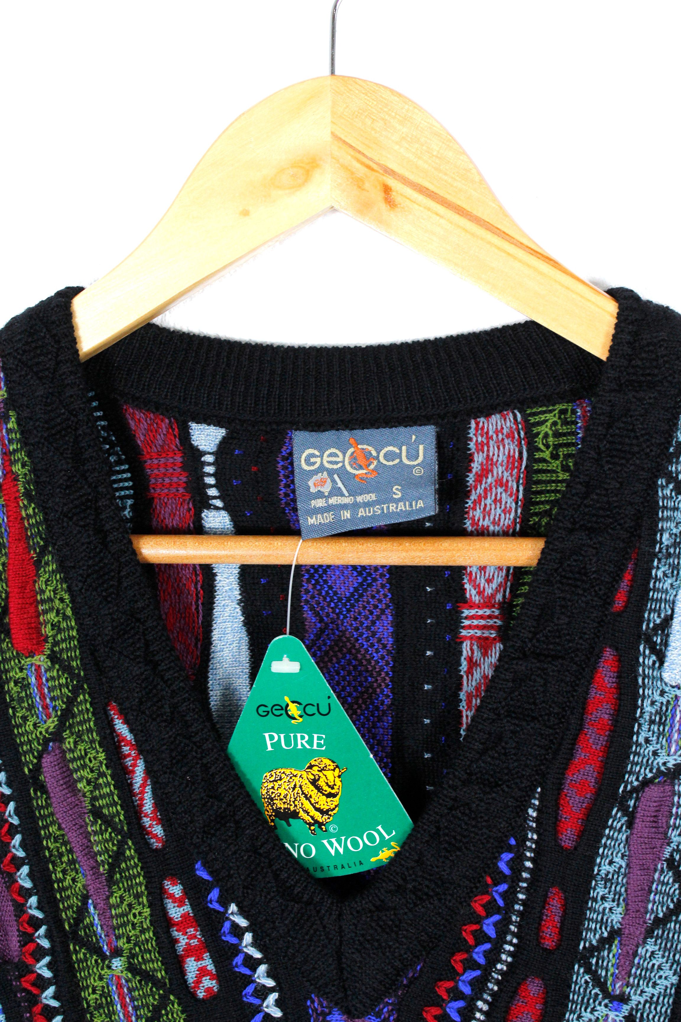 Other Vintage Geccu Coogi Style 3D Cable Knit Vest Sweater 90s Size US S / EU 44-46 / 1 - 2 Thumbnail
