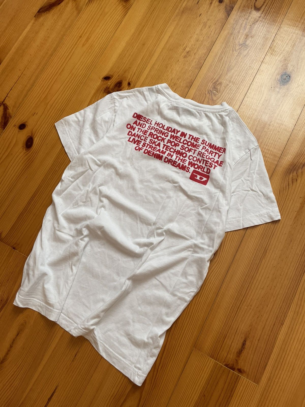 Diesel × Vintage Diesel “Denim Dreams” Logo White T-shirt Back print tee Size US M / EU 48-50 / 2 - 11 Thumbnail