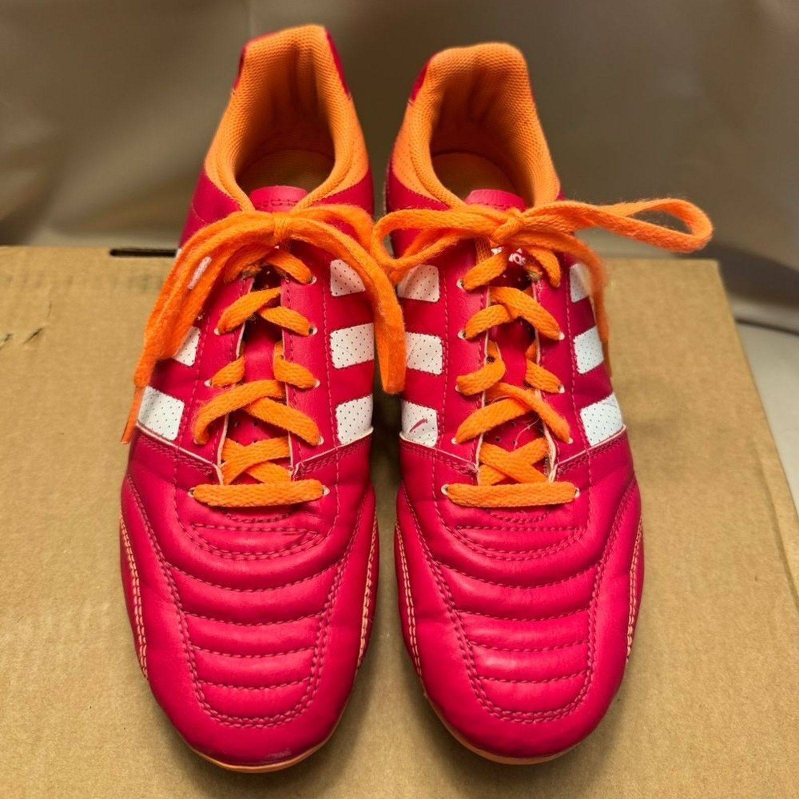 Adidas Adidas Pink Orange Soccer Shoes cleats 7.5 athletic sport Size US 7.5 / IT 37.5 - 3 Thumbnail