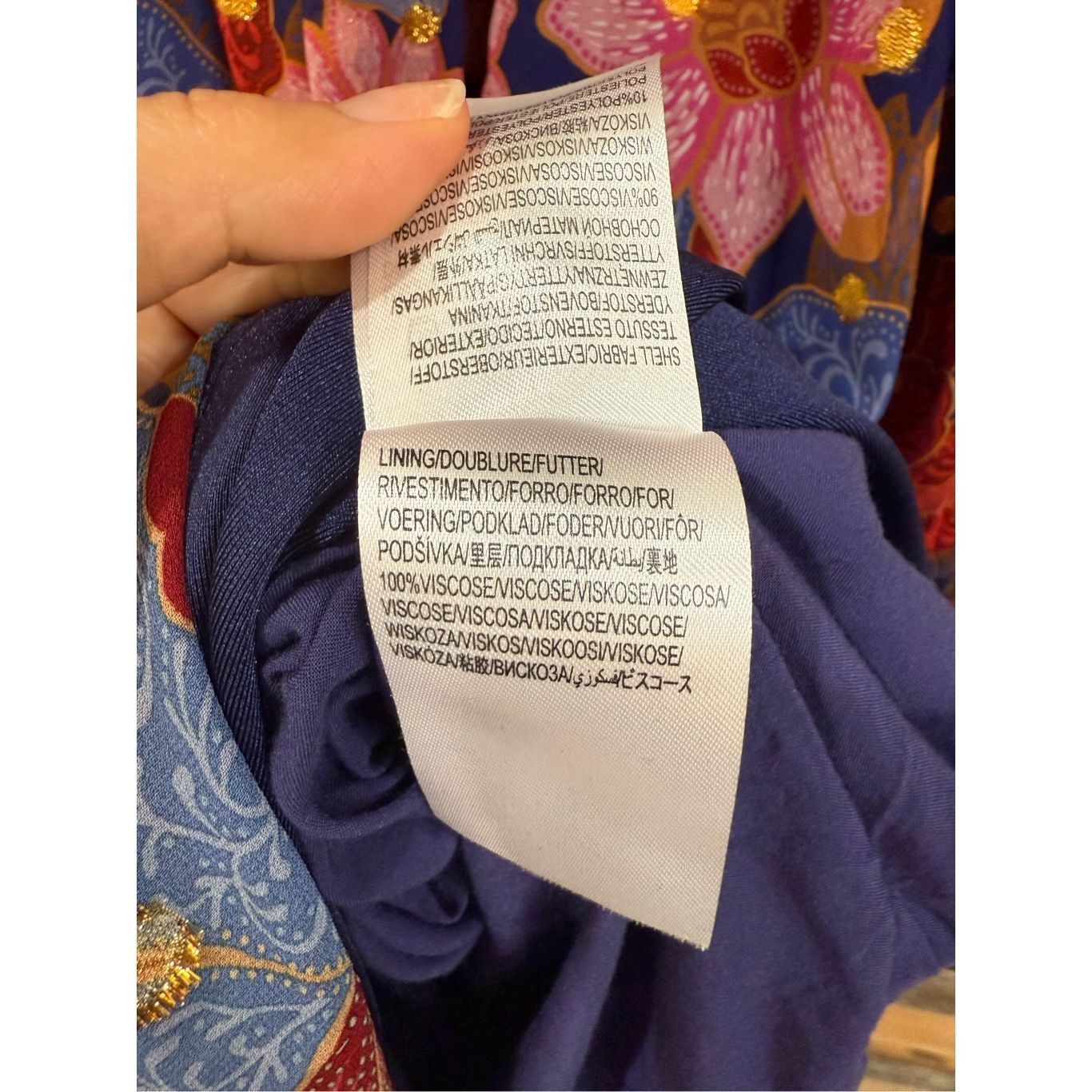 Farm Rio Farm Rio Garden Navy Blue Red Pink Floral Midi Dress no belt Size M / US 6-8 / IT 42-44 - 7 Thumbnail