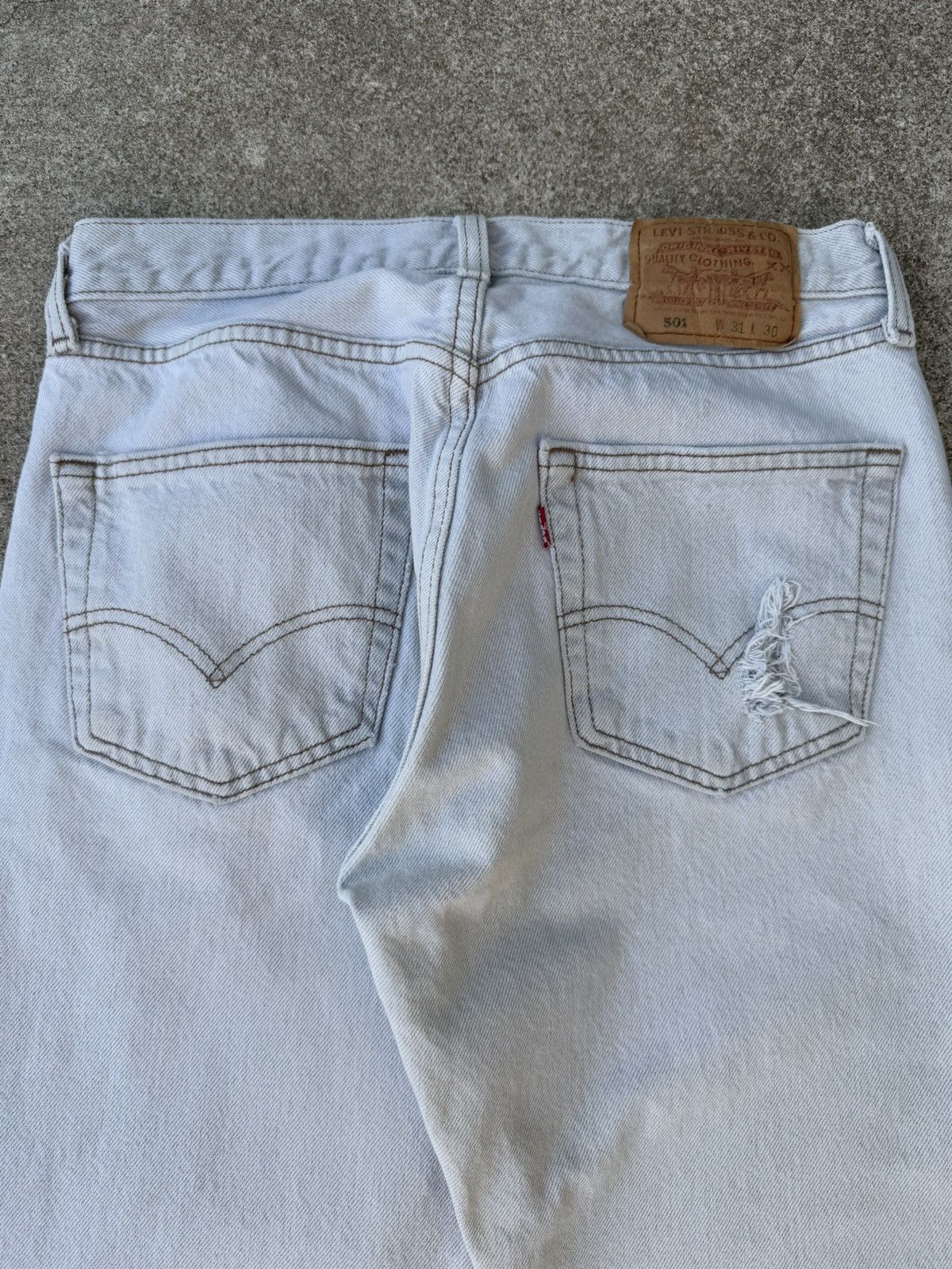 Levi's × Vintage Vtg 90’s Levi’s 501xx Buttonfly Straight Cream Jeans 29x29 Size US 29 - 9 Thumbnail