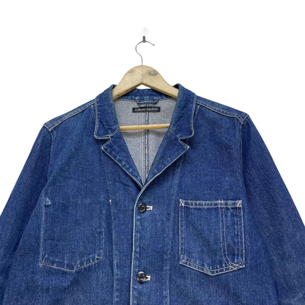 Blue Blue Japan × Indigo 💥Vintage Culture Medium Indigo Workwear Denim Jacket Size US M / EU 48-50 / 2 - 3 Thumbnail