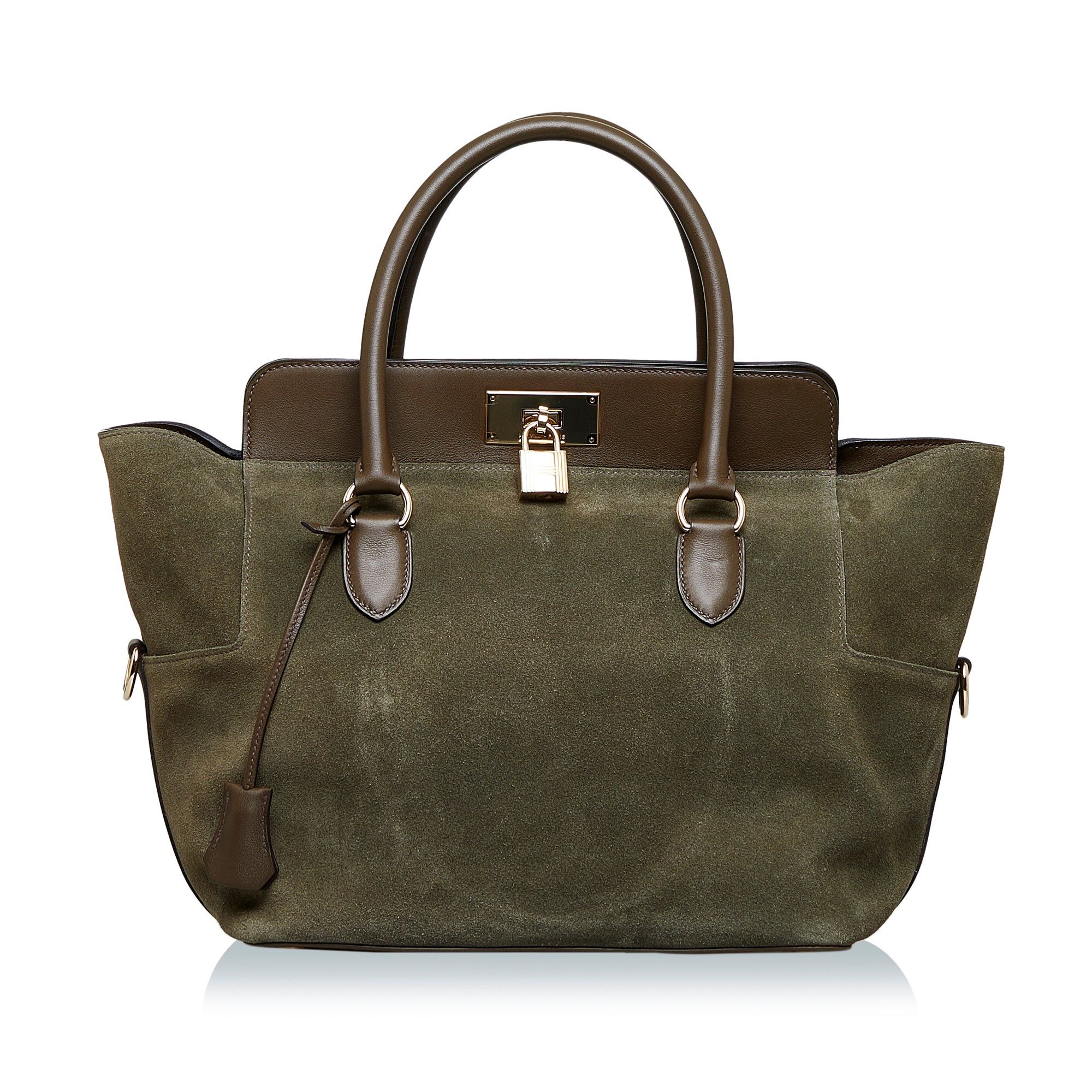 image of Hermes Toolbox 26 Satchel in Green, Women's