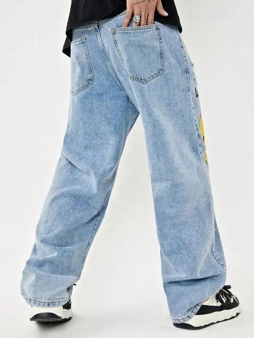 Japanese Brand × Vintage Distressed Graphic Ripped Y2k Denim Jeans Size US 32 / EU 48 - 3 Thumbnail