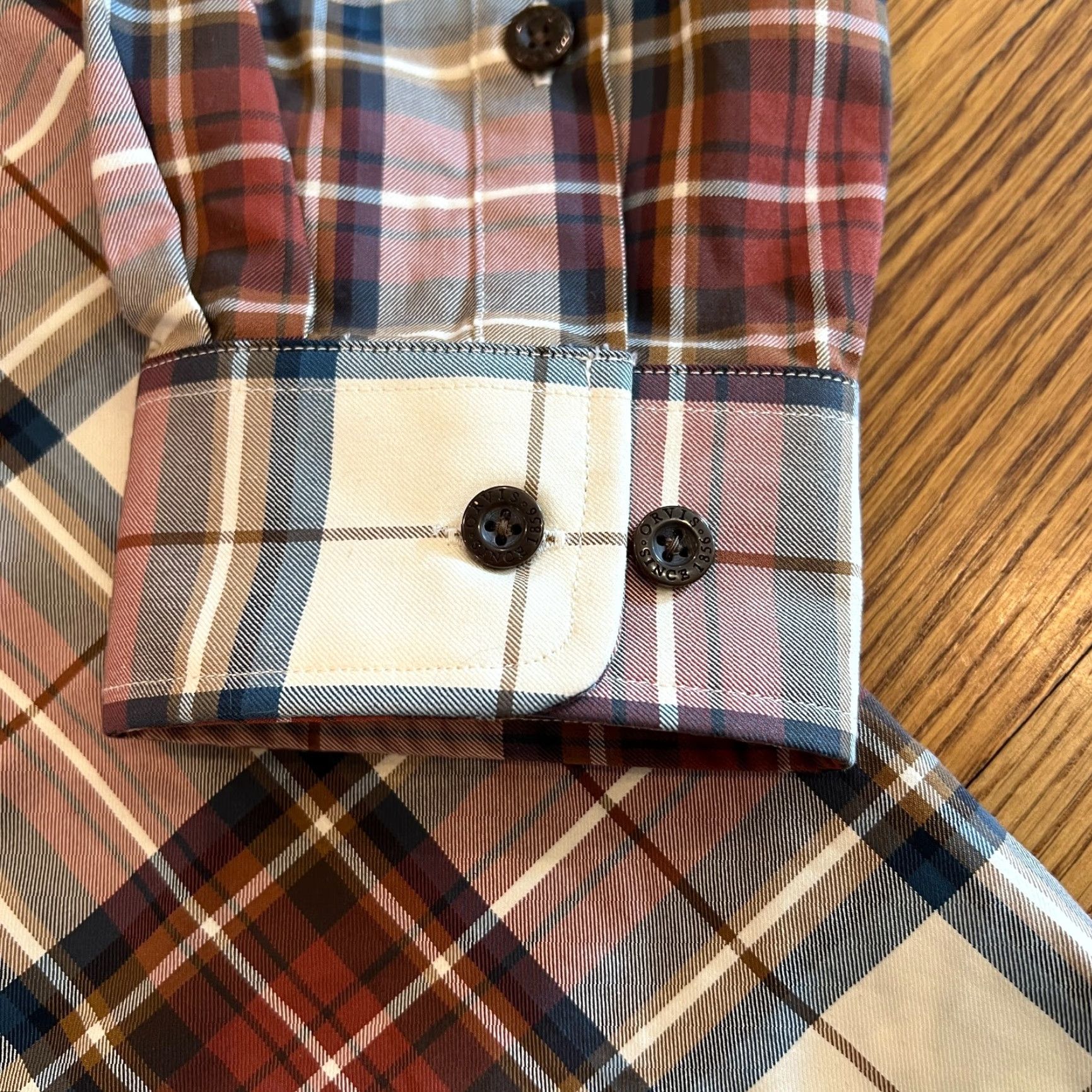 Orvis Orvis Shirt Mens Large Signature Twill Plaid Button-Down Long Sleeve Multicolor Cotton Twill Plaid Countries Theme Men’s Clothing L Size US L / EU 52-54 / 3 - 6 Thumbnail
