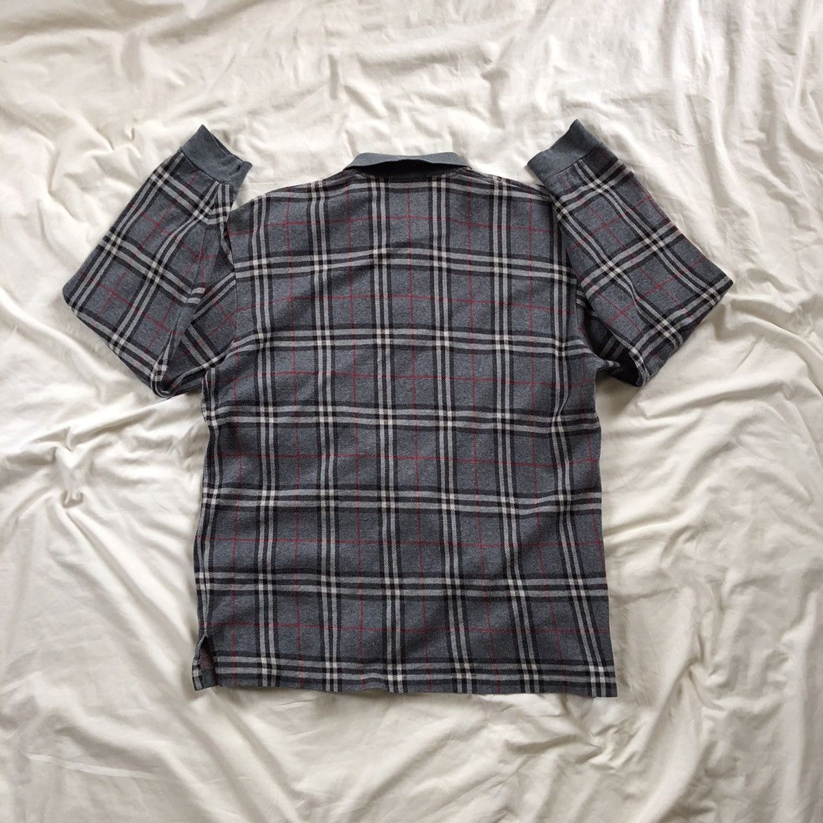Burberry × Vintage BURBERRYS Nova Check Plaid Longsleeve Polo Size US L / EU 52-54 / 3 - 2 Thumbnail