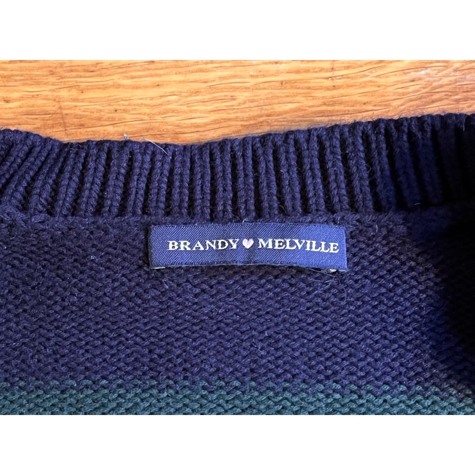 Brandy Melville VINTAGE Brandy Melville Cardigan Sweater Women’s XL Blue Green Striped Size XL / US 12-14 / IT 48-50 - 4 Thumbnail