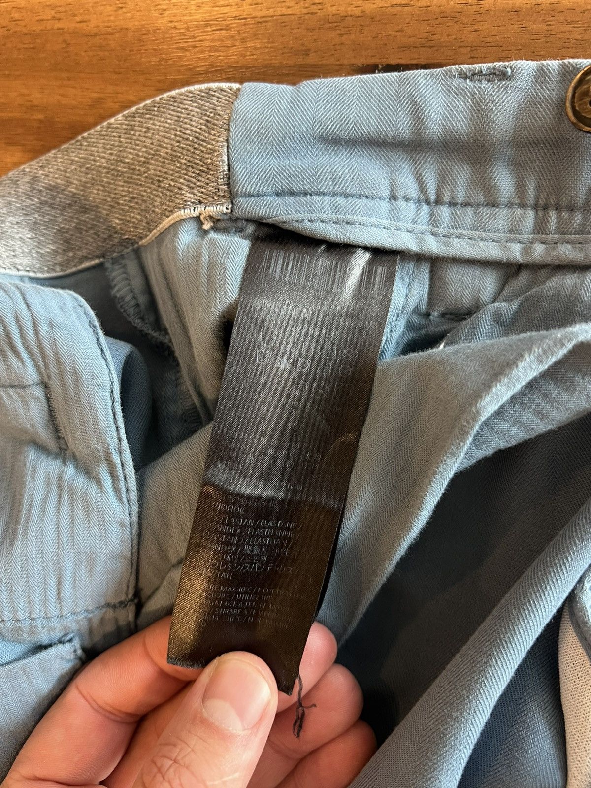 Eleventy Eleventy Blue Cotton Herringbone Drawstring Pants 33W Size US 33 - 4 Thumbnail