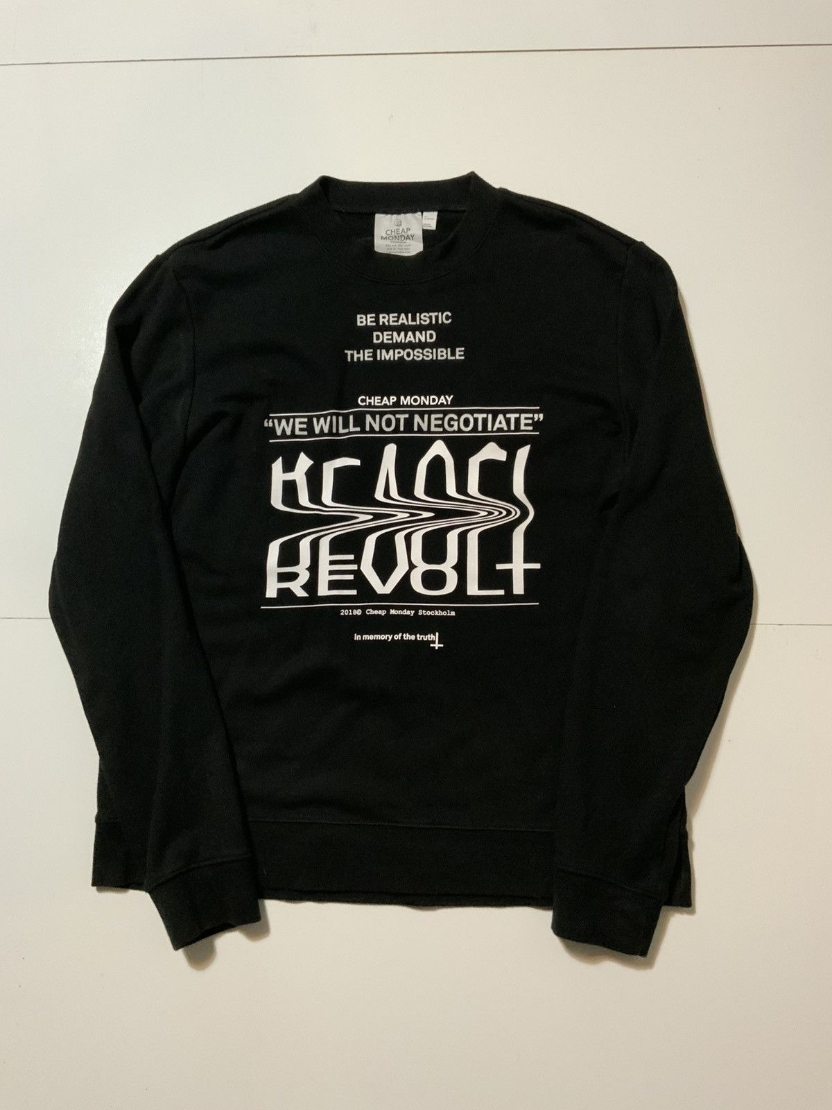 Cheap Monday Cheap Monday Stockholm Be Realistic Crewneck Sweatshirt Size US L / EU 52-54 / 3 - 1 Thumbnail