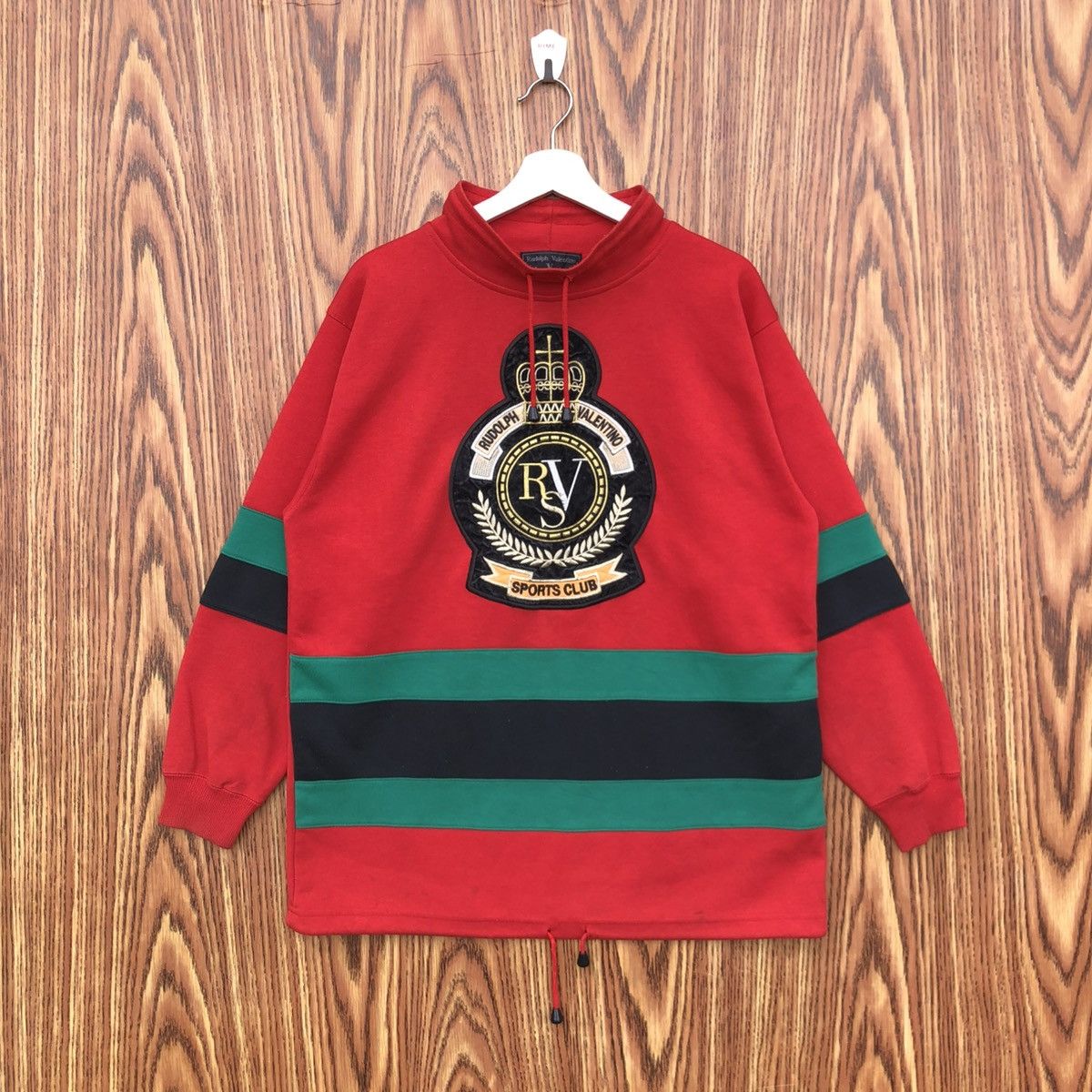 Vintage Vintage 90s Rudolph Valentino Sports Club Sweatshirts Size US L / EU 52-54 / 3 - 1 Thumbnail