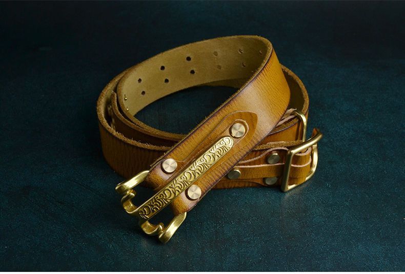 Japanese Brand × Leather Leather Copper Buckle Belt Size ONE SIZE - 3 Thumbnail