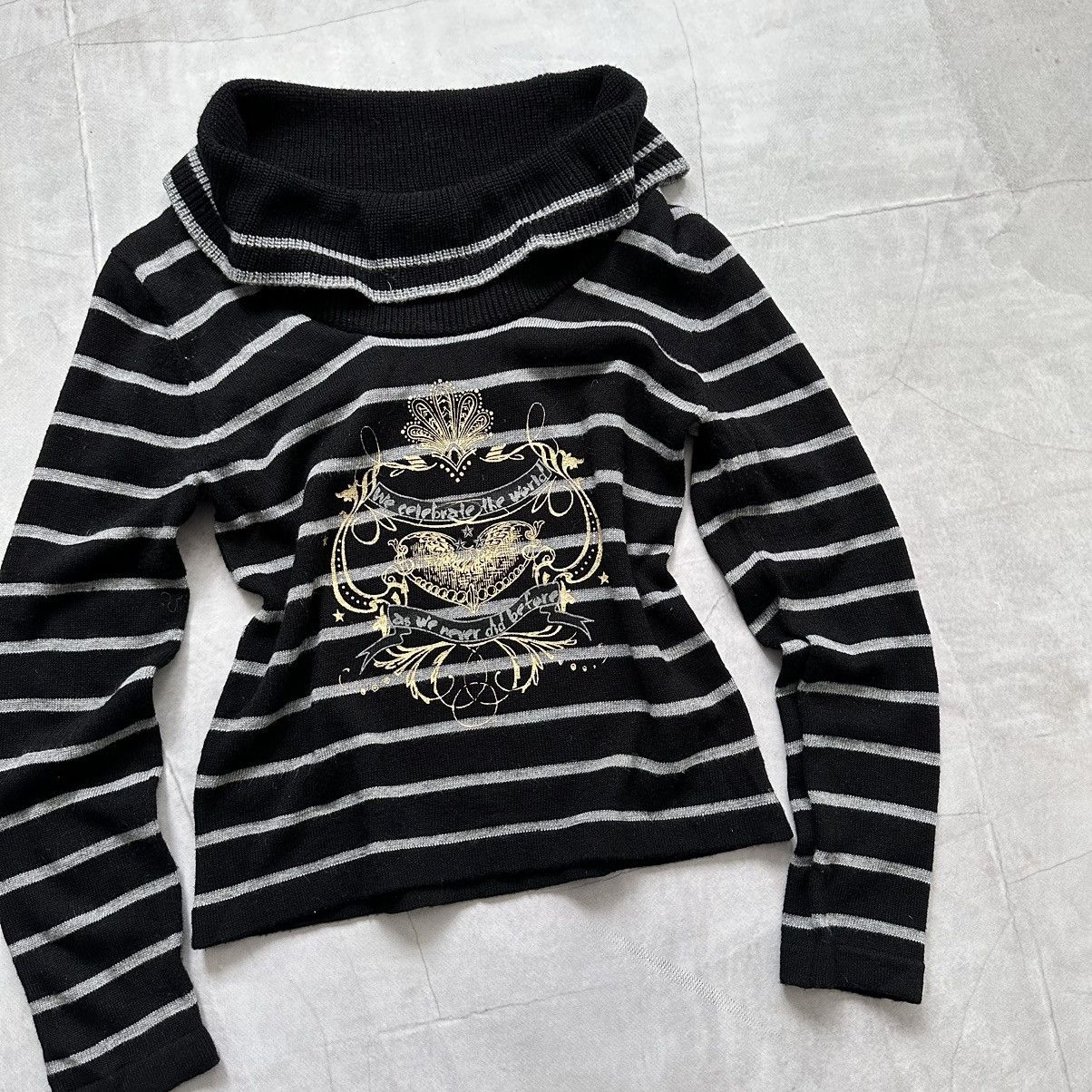 Hysteric Glamour × Undercover Japan Striped Knit Sweater High Neck Cop Copine Vibe Size M / US 6-8 / IT 42-44 - 2 Thumbnail
