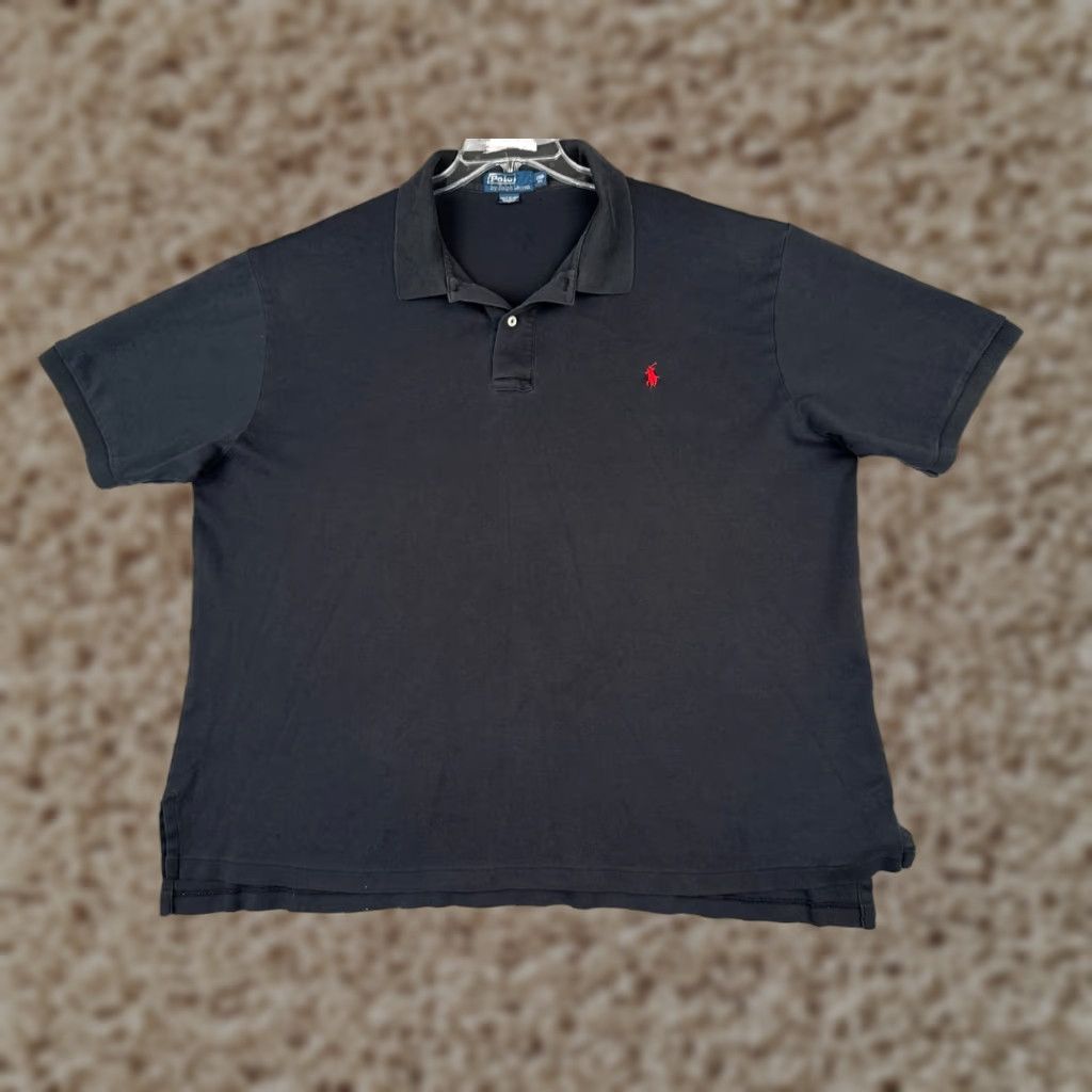 Ralph Lauren VINTAGE Ralph Lauren Polo Shirt Adult 2XL Black Cotton Short Sleeve Casual Sports Size US XXL / EU 58 / 5 - 1 Thumbnail