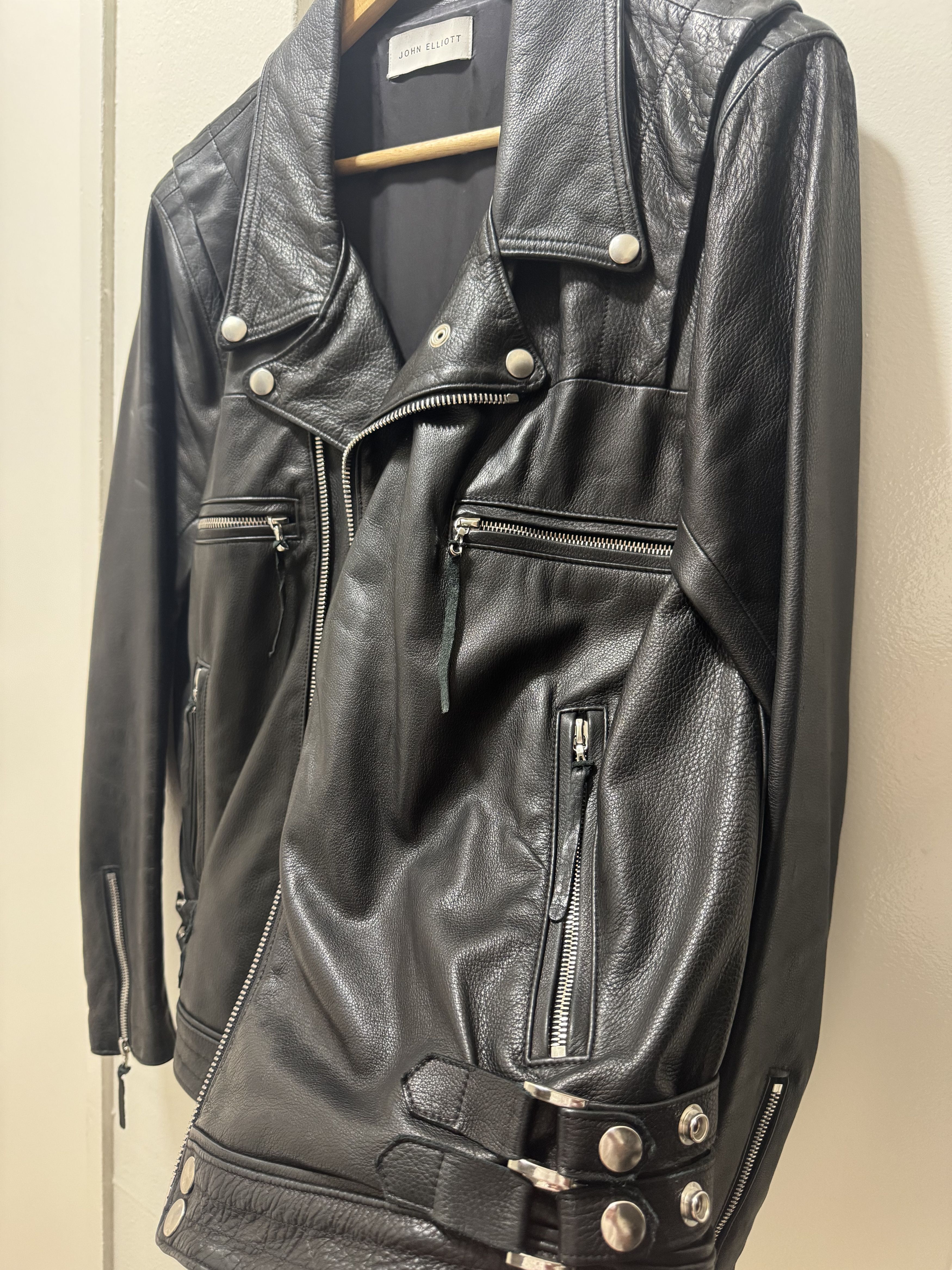John Elliott John Elliott Leather Riders Jacket Size 3/L Size US L / EU 52-54 / 3 - 3 Thumbnail