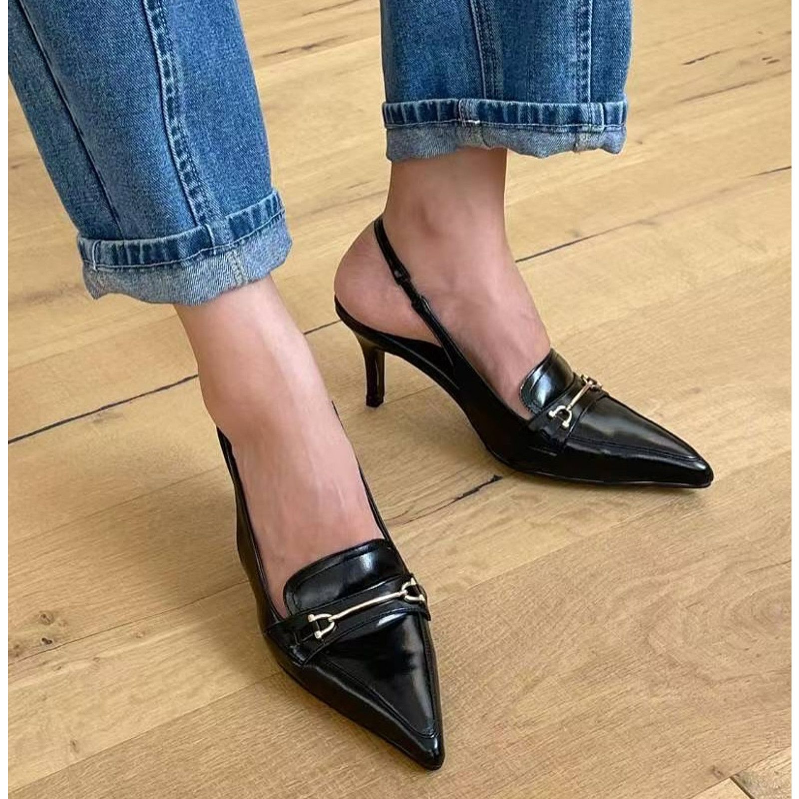Zara ZARA Black Embellished Slingbacks NWT Size US 7.5 / IT 37.5 - 14 Thumbnail
