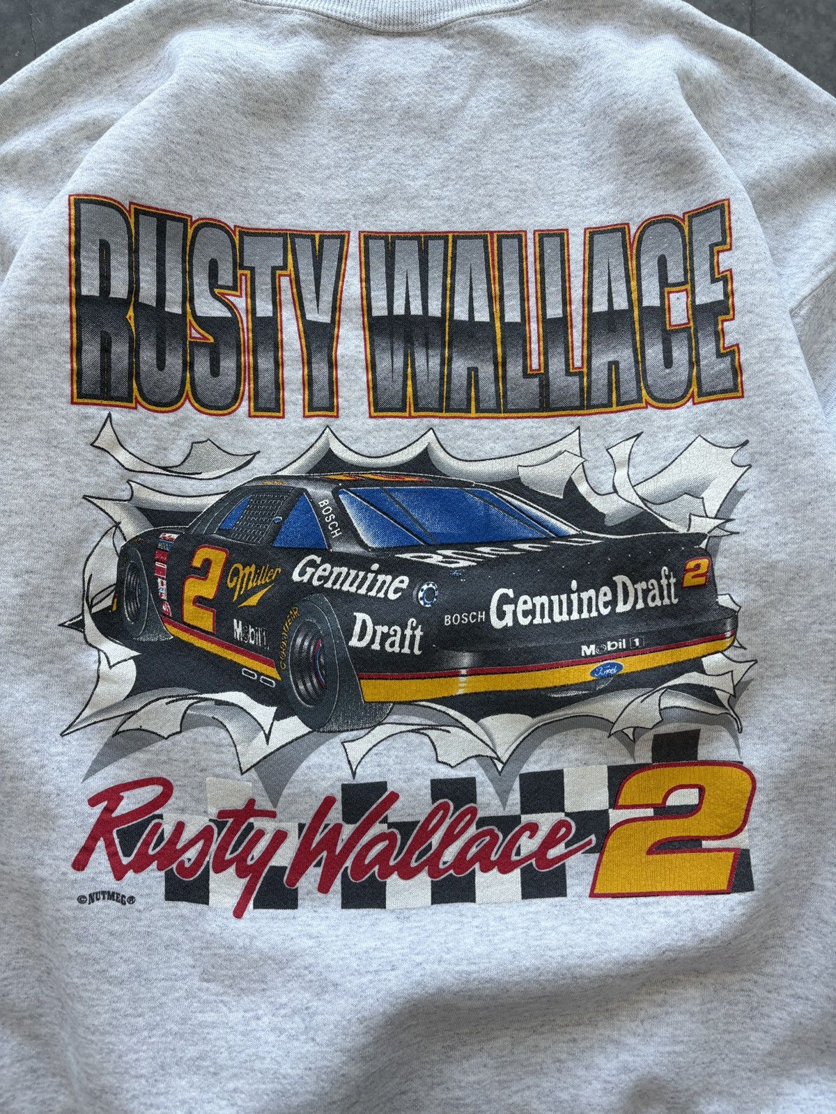 Nutmeg Vintage 90s Nascar Rusty Wallace Double Sided Sweatshirt Size US XL / EU 56 / 4 - 5 Thumbnail