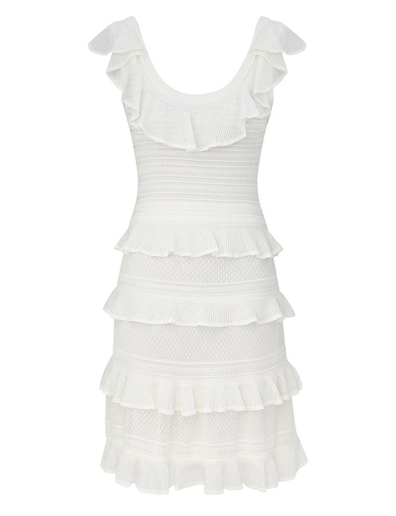 Zimmermann oc11z0226 Illuminate Lace Frill Mini Dress In White Size M / US 6-8 / IT 42-44 - 1 Thumbnail