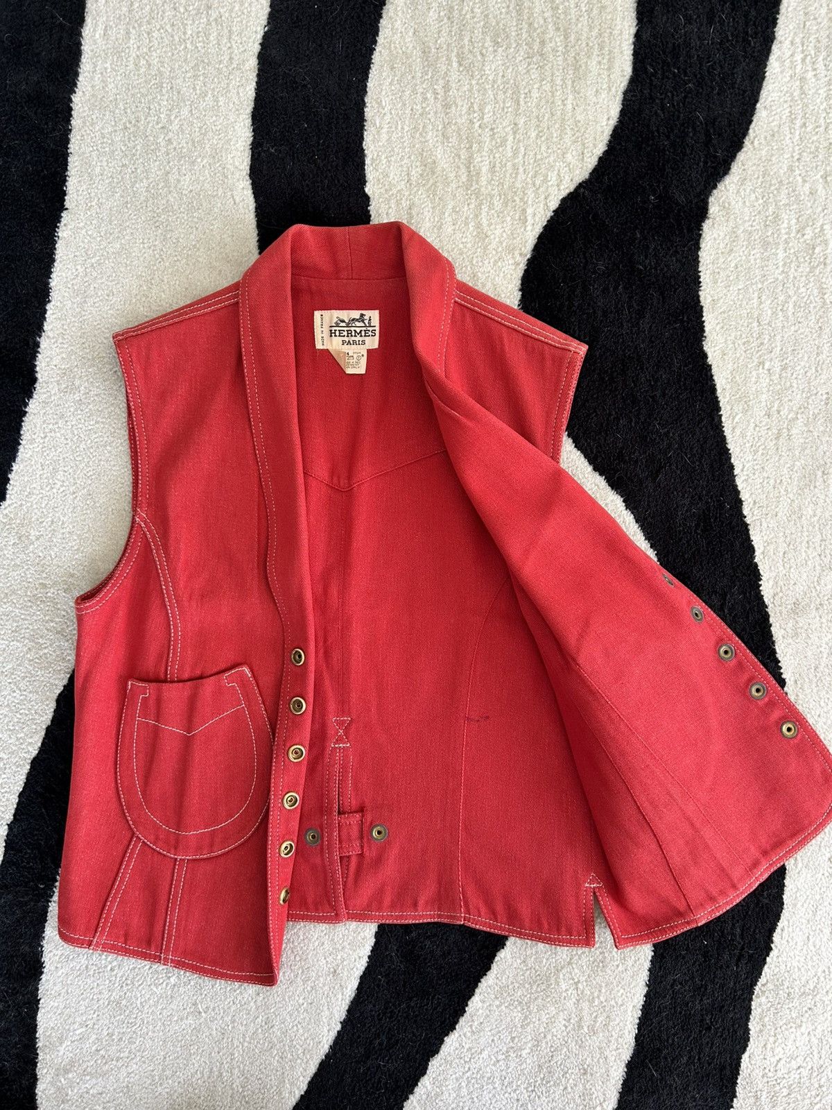 Hermes Hermes Vintage Vest Size L / US 10 / IT 46 - 2 Thumbnail