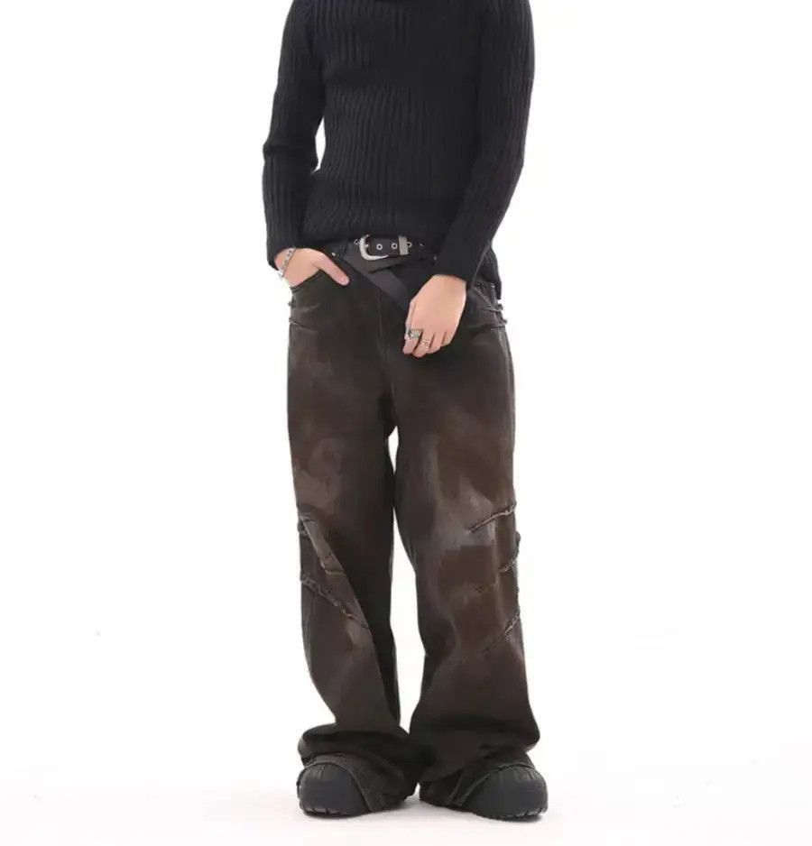 Japanese Brand High Street Scrap Style Used Baggy Jeans Size US 32 / EU 48 - 4 Thumbnail