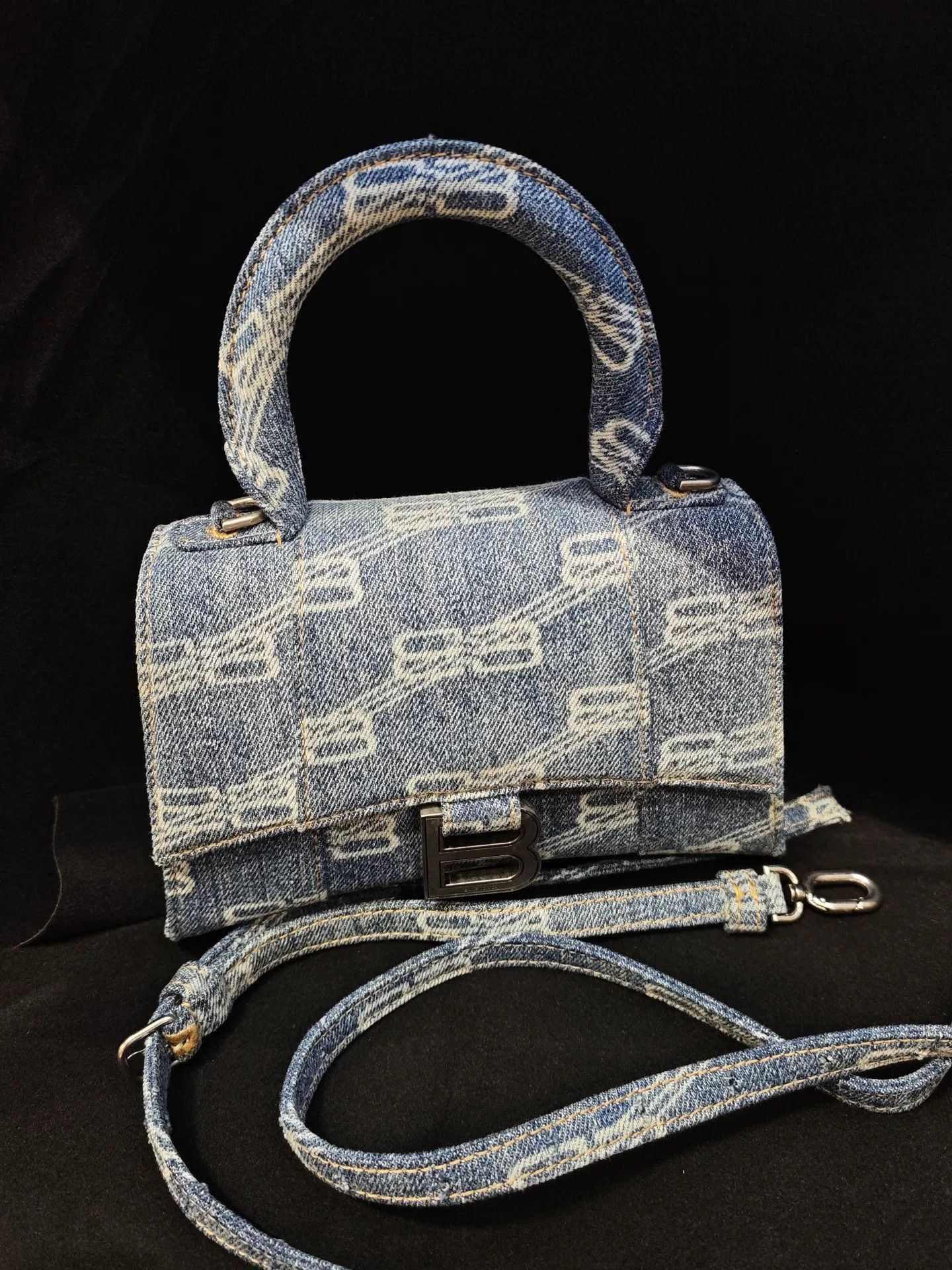 Balenciaga Balenciaga Blue Denim Hourglass XS Bag Size ONE SIZE - 1 Thumbnail