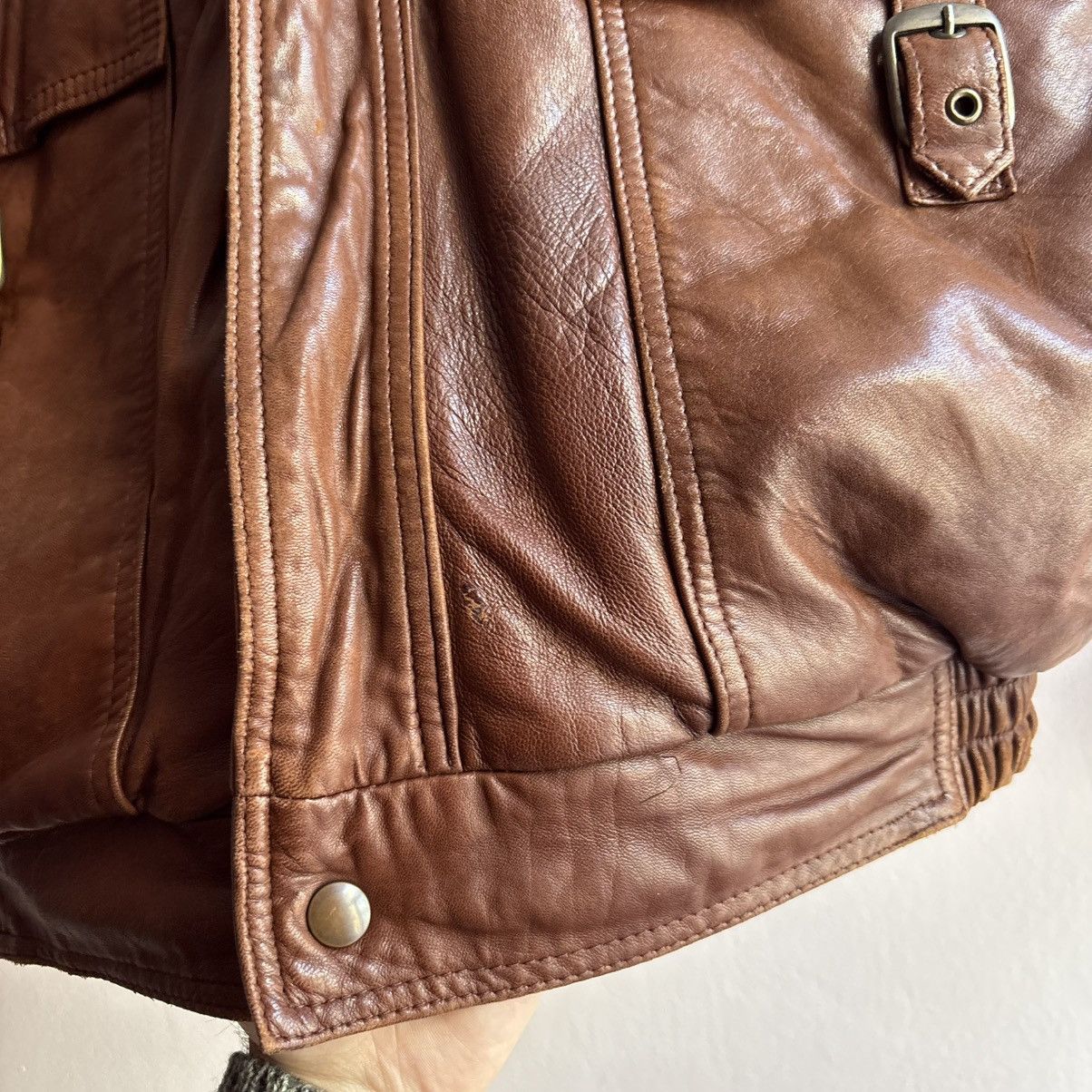 Vintage Vintage St.Michael Brown A-2 Leather Jacket Punk ERD Grunge Size US M / EU 48-50 / 2 - 3 Thumbnail