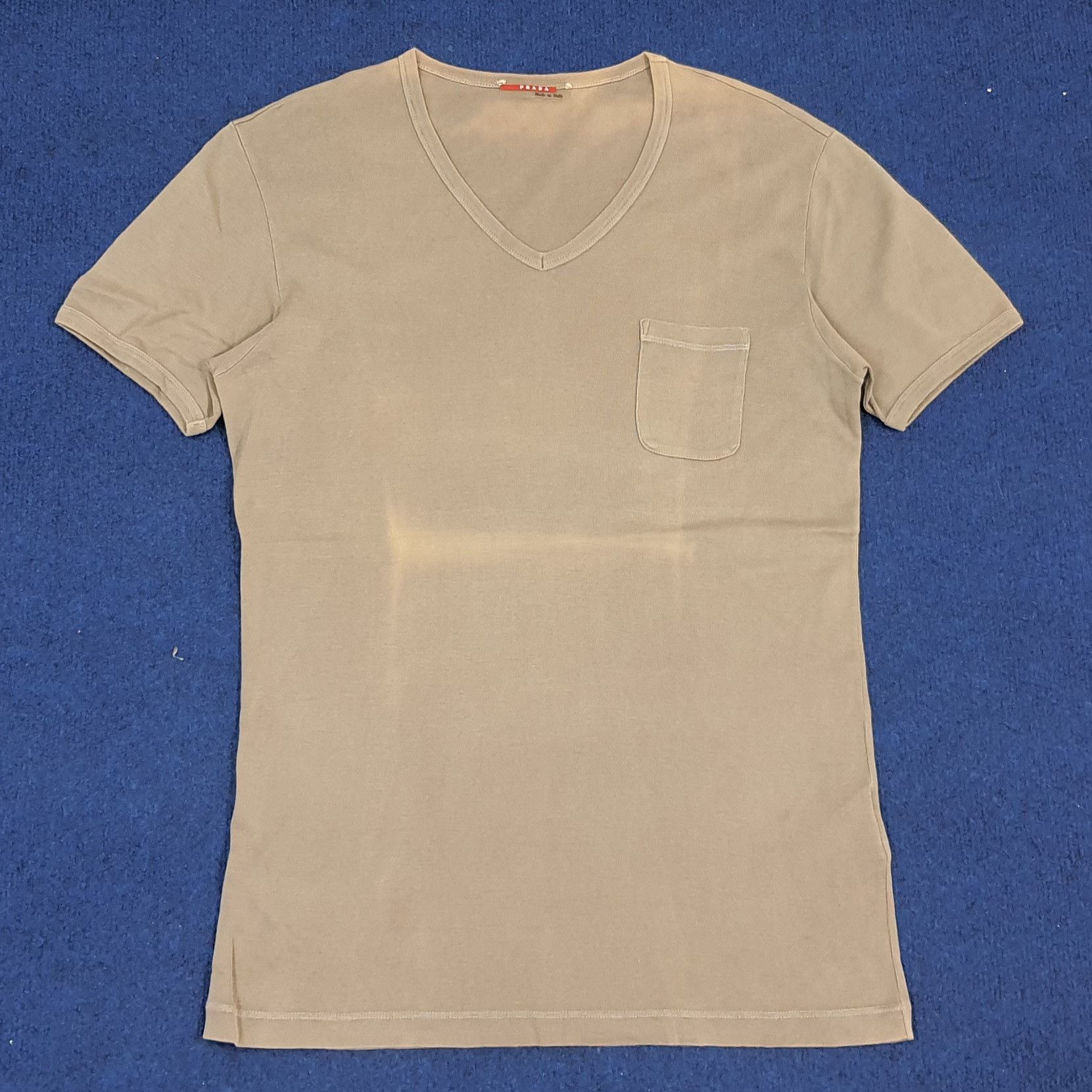 Prada × Vintage Vintage Prada Plain V Neck Desginer Tshirt Size S / US 4 / IT 40 - 1 Thumbnail