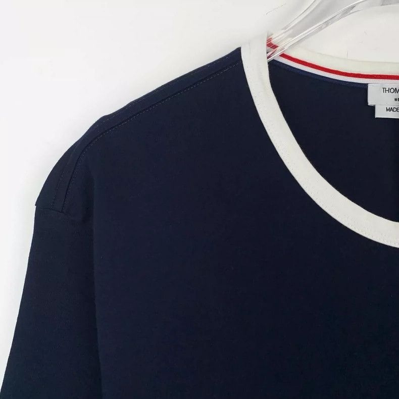 Thom Browne Thom browne Dark blue round-neck cotton short-sleeved T-shi Size US S / EU 44-46 / 1 - 3 Thumbnail